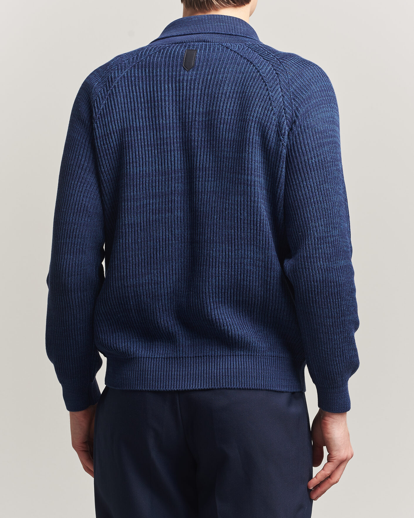 Herre | Gensere | Canali | Rib Knit Shawl Cardigan Navy