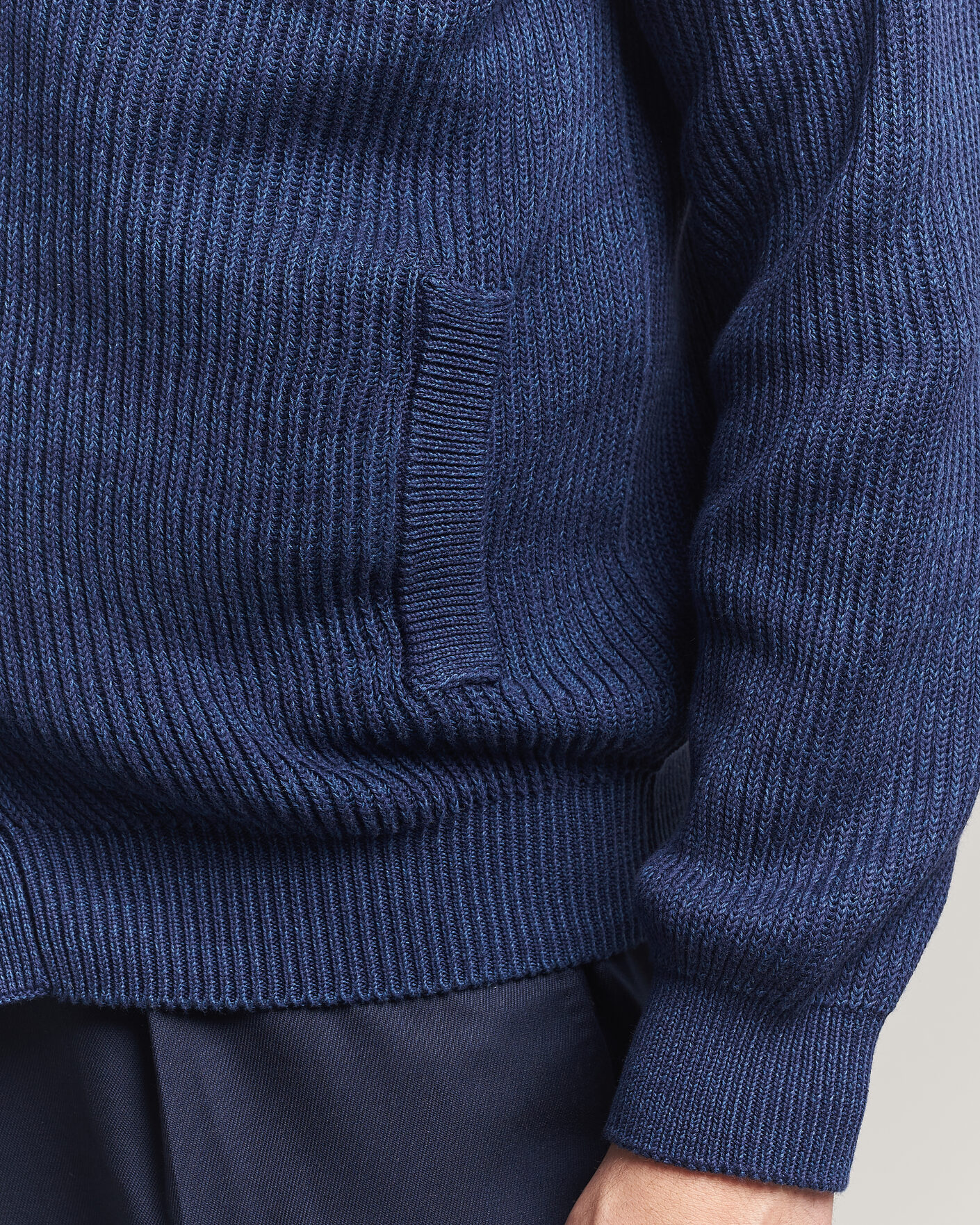 Herre | Gensere | Canali | Rib Knit Shawl Cardigan Navy