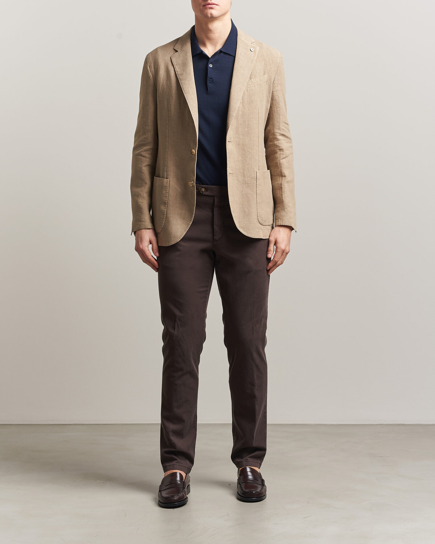 Herre | Bukser | Canali | Regular Fit Cotton/Stretch Chinos Dark Brown