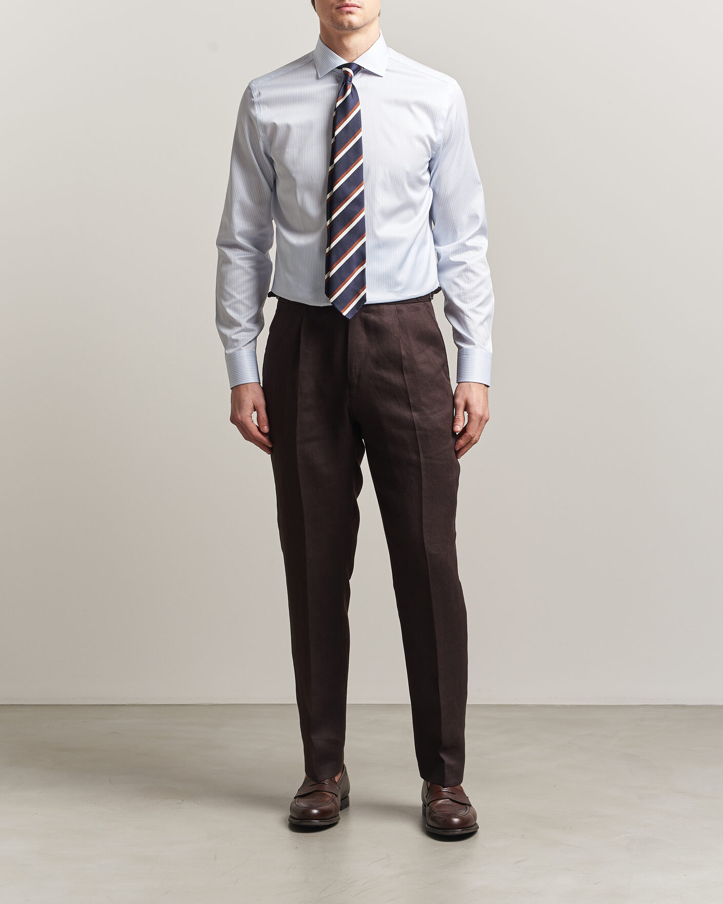 Herre | Skjorter | Canali | Slim Fit Impeccabile Shirt Light Blue Stripe