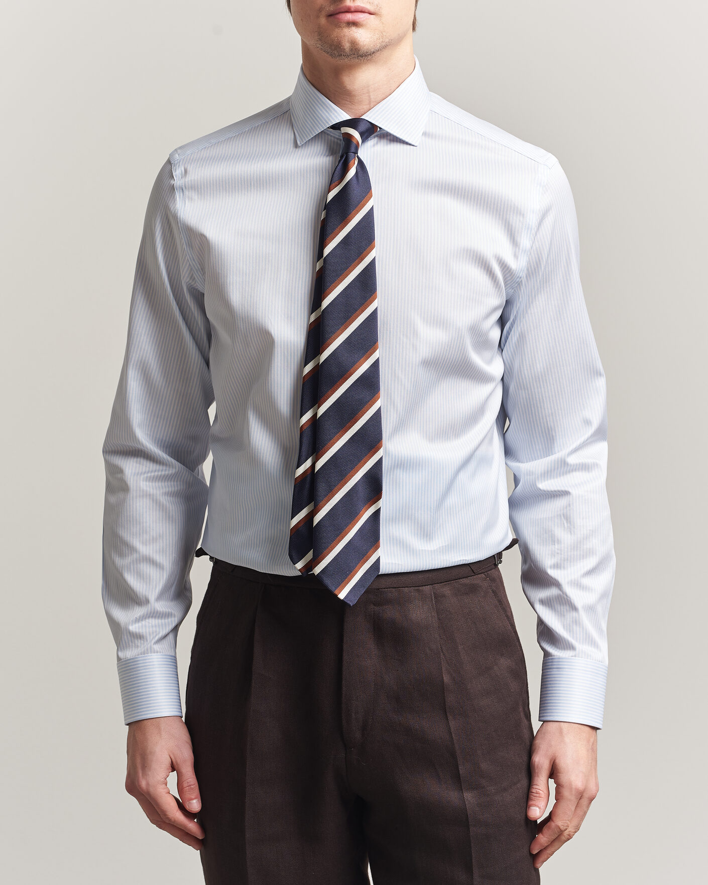 Herre | Skjorter | Canali | Slim Fit Impeccabile Shirt Light Blue Stripe