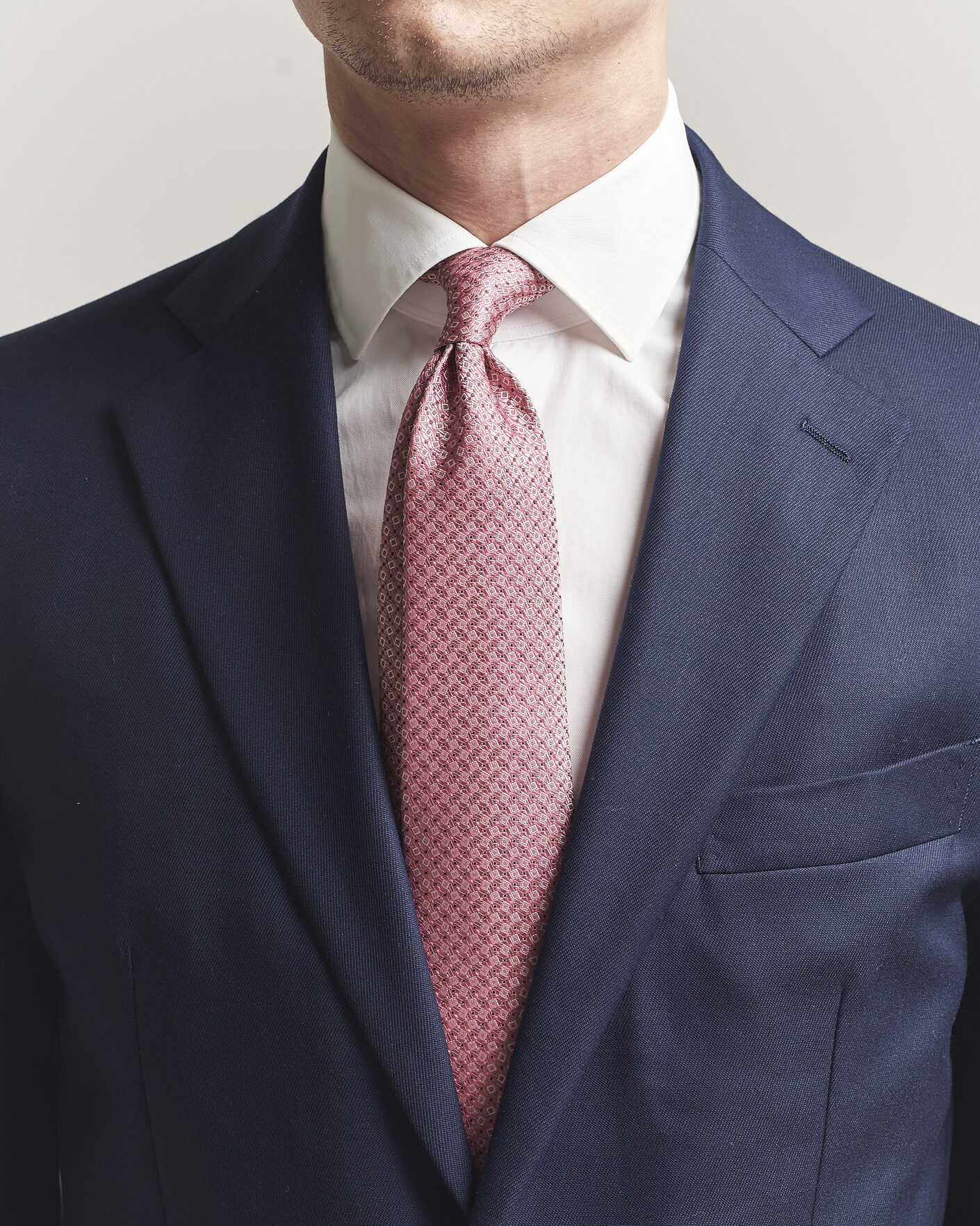 Herre | Slips | Canali | Micro Structure Silk Tie Pink