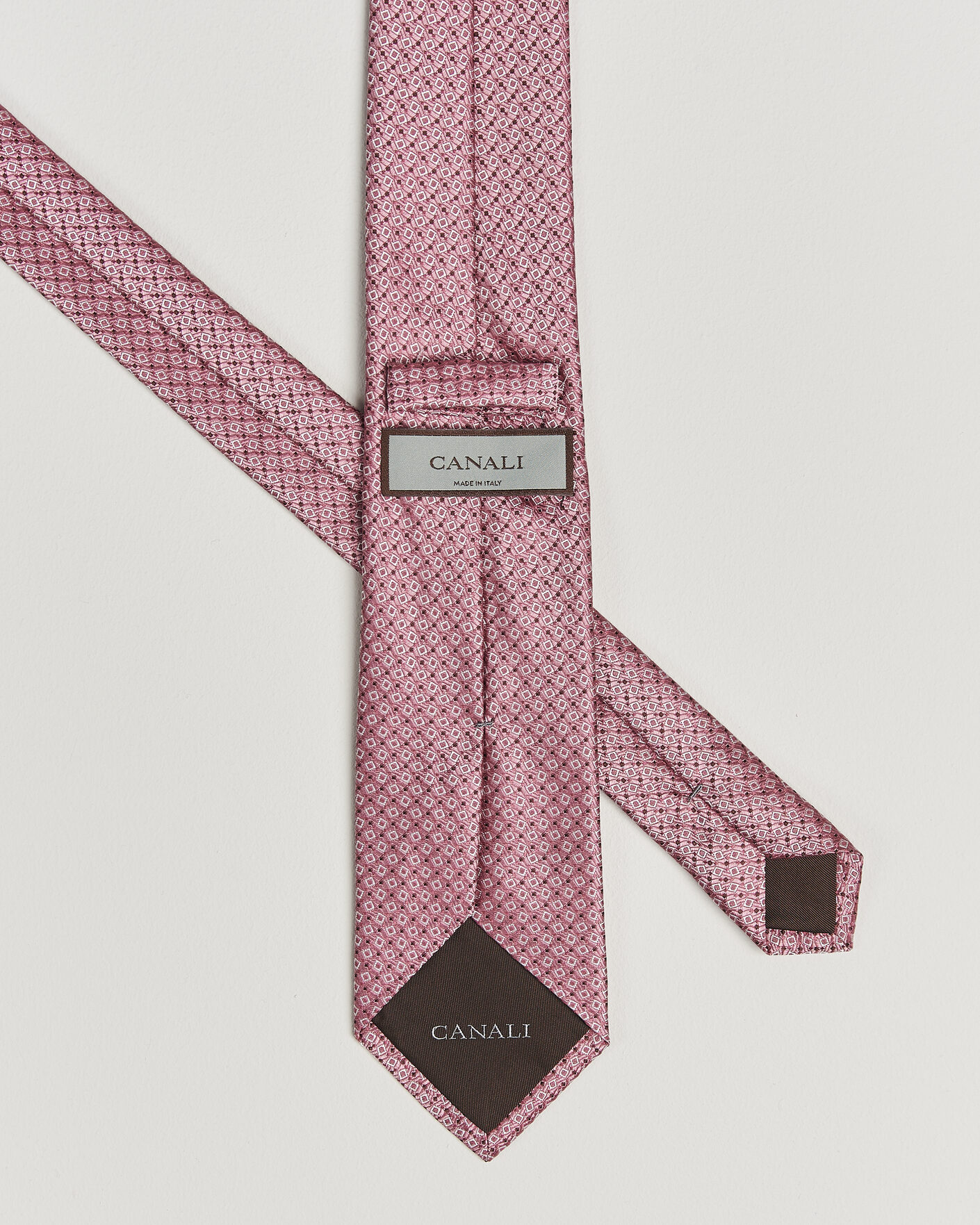 Herre | Slips | Canali | Micro Structure Silk Tie Pink