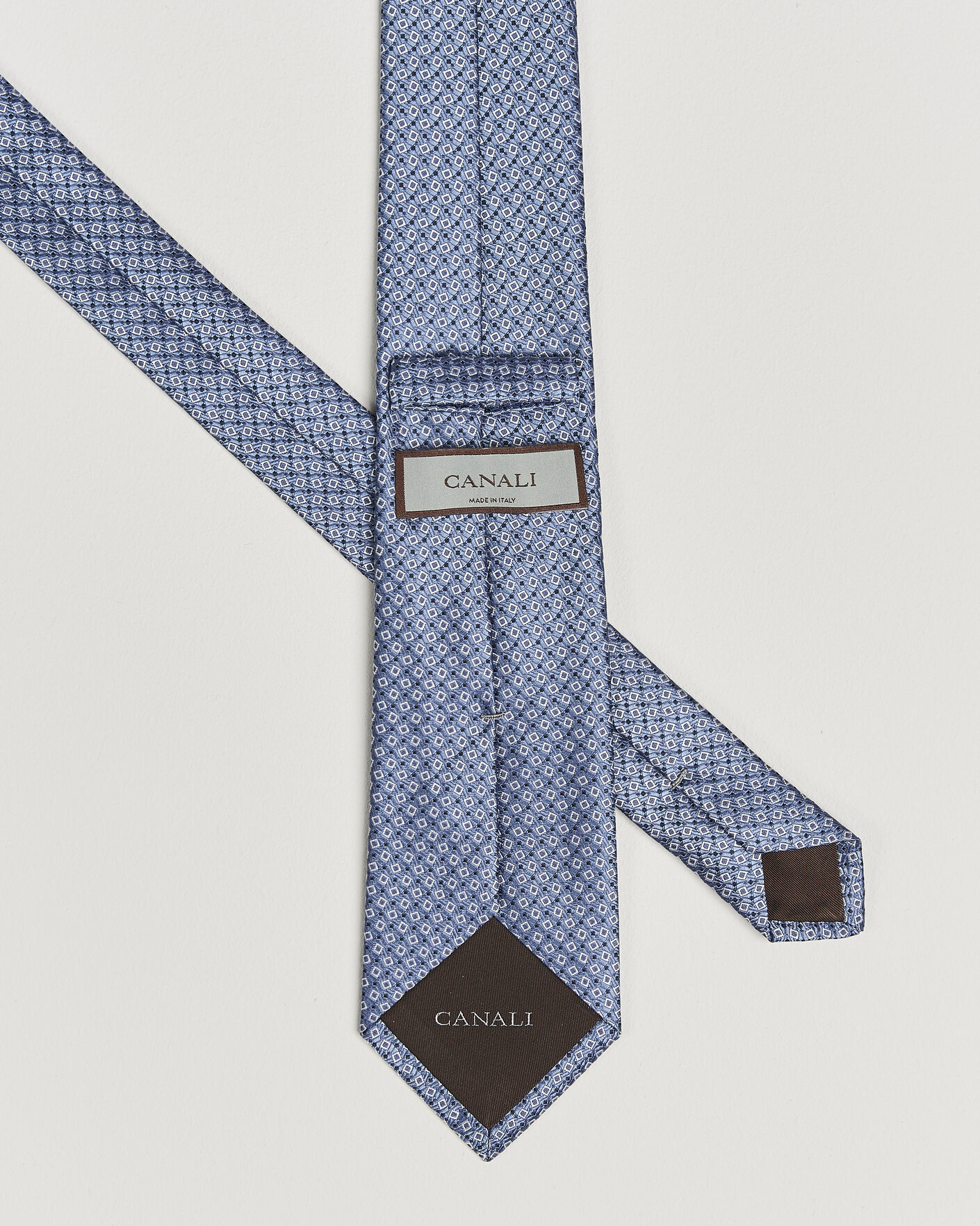Herre | Slips | Canali | Micro Structure Silk Tie Light Blue