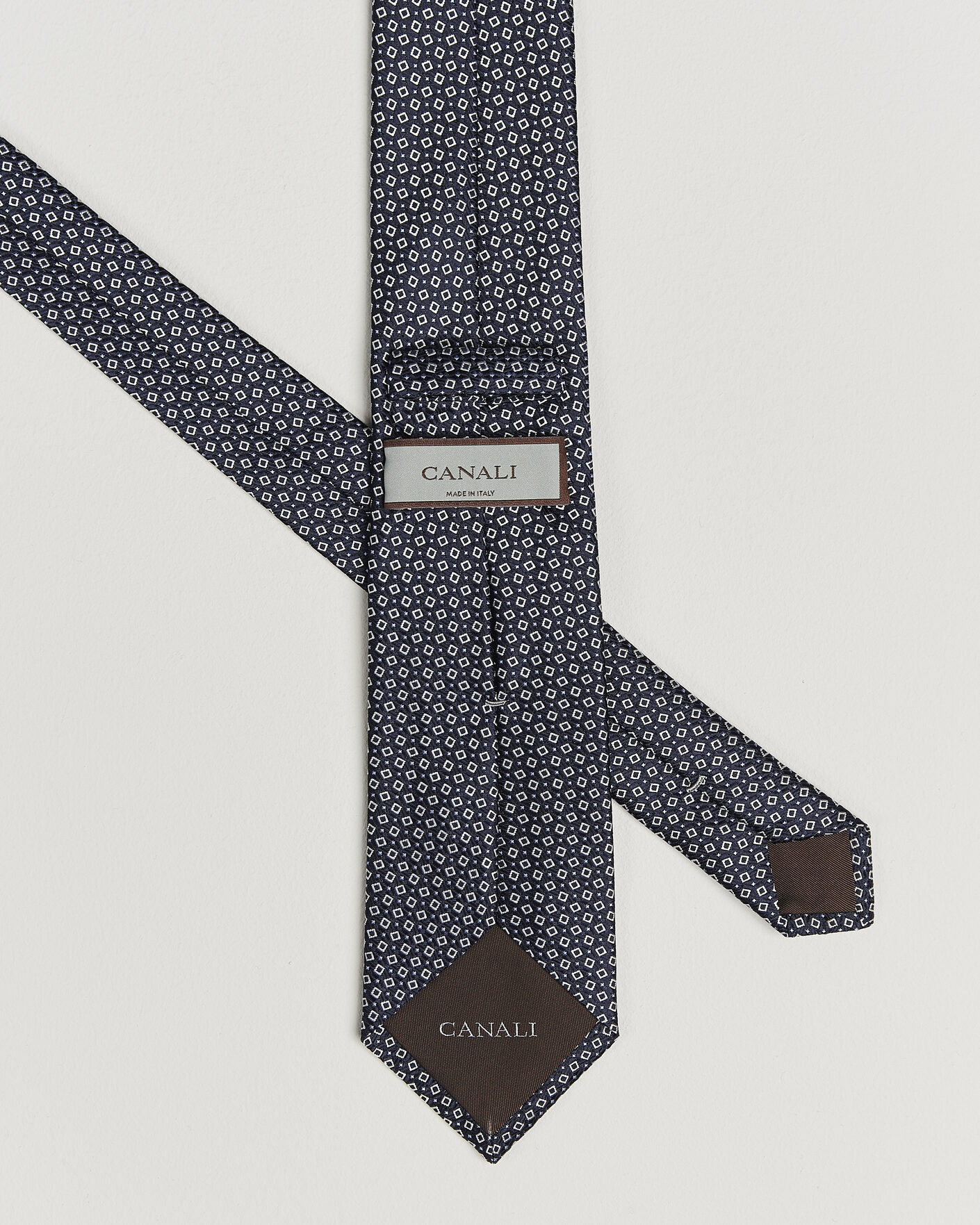 Herre | Slips | Canali | Micro Structure Silk Tie Navy