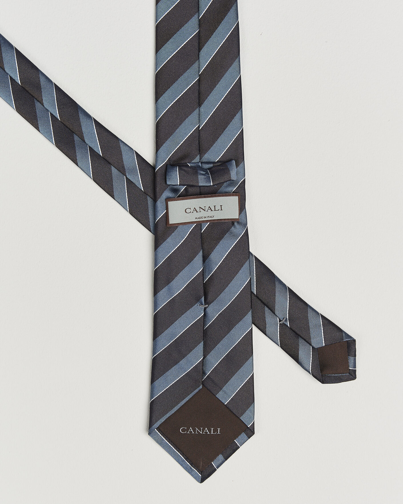 Herre | Slips | Canali | Regimental Stripe Silk Tie Brown/Blue