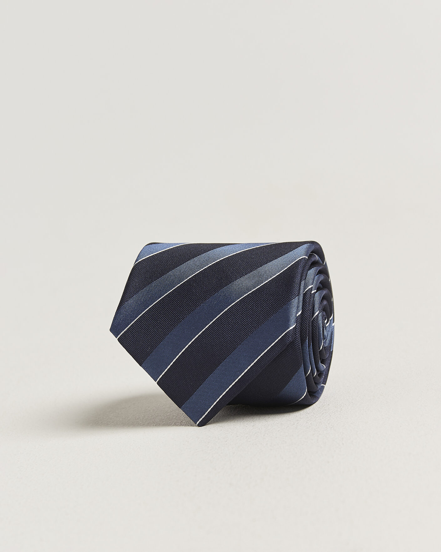 Herre | Slips | Canali | Regimental Stripe Silk Tie Navy/Blue