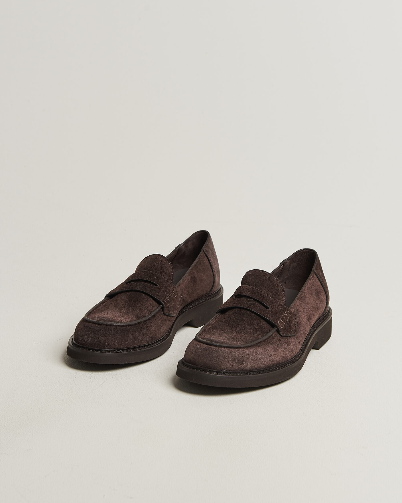 Herre | Loafers | Canali | Penny Loafers Dark Brown Suede