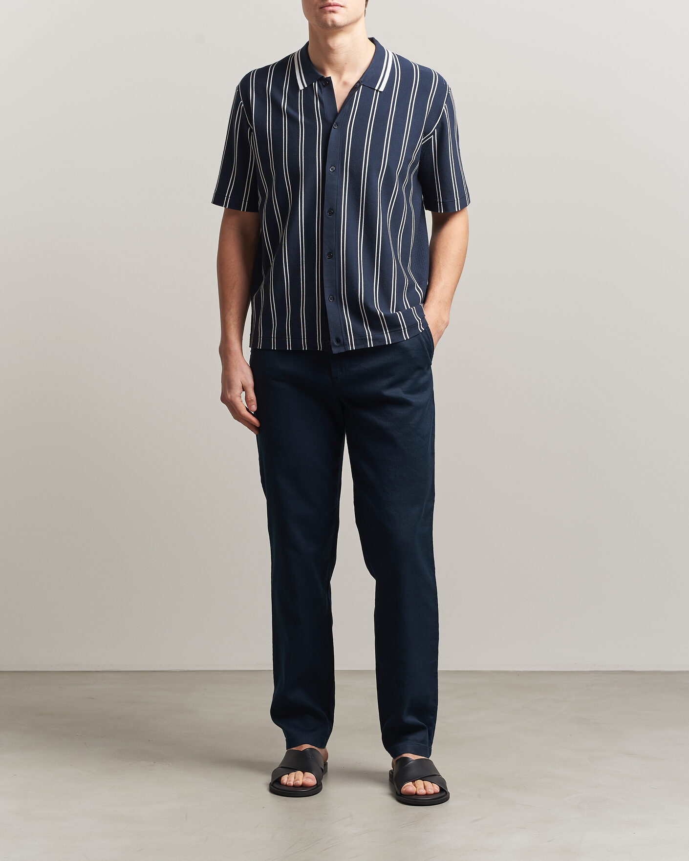 Herre | Bukser | J.Lindeberg | Logan Stretch Linen Pants JL Navy