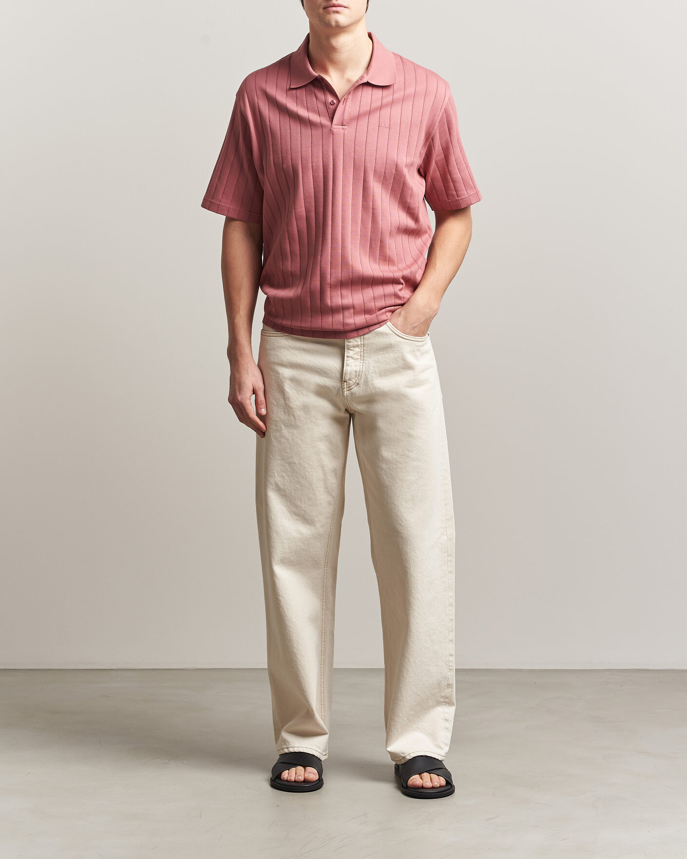 Herre | Pikéer | J.Lindeberg | Simon Striped Polo Withered Rose