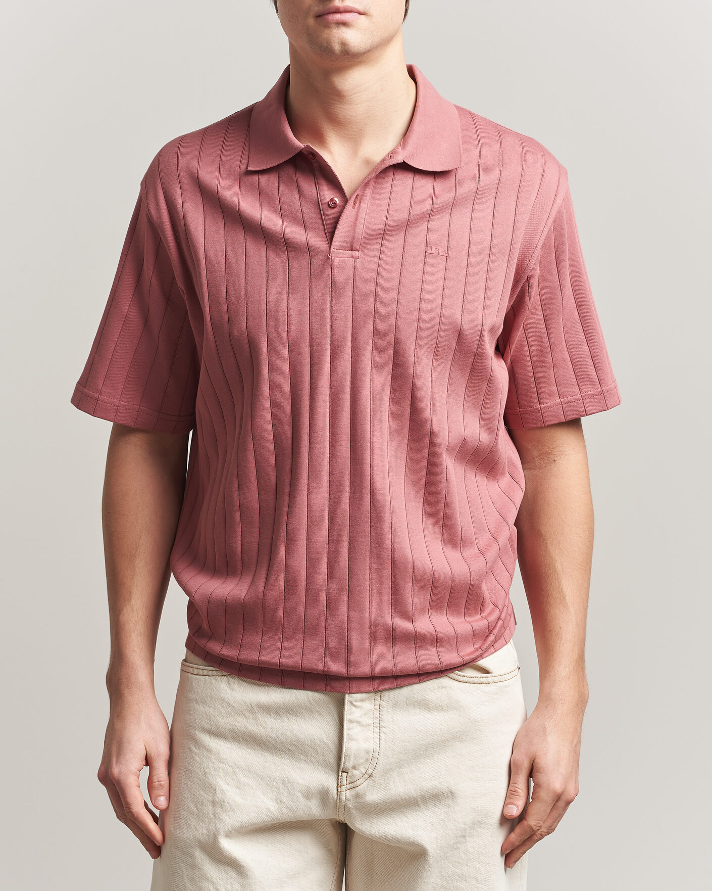 Herre | Pikéer | J.Lindeberg | Simon Striped Polo Withered Rose