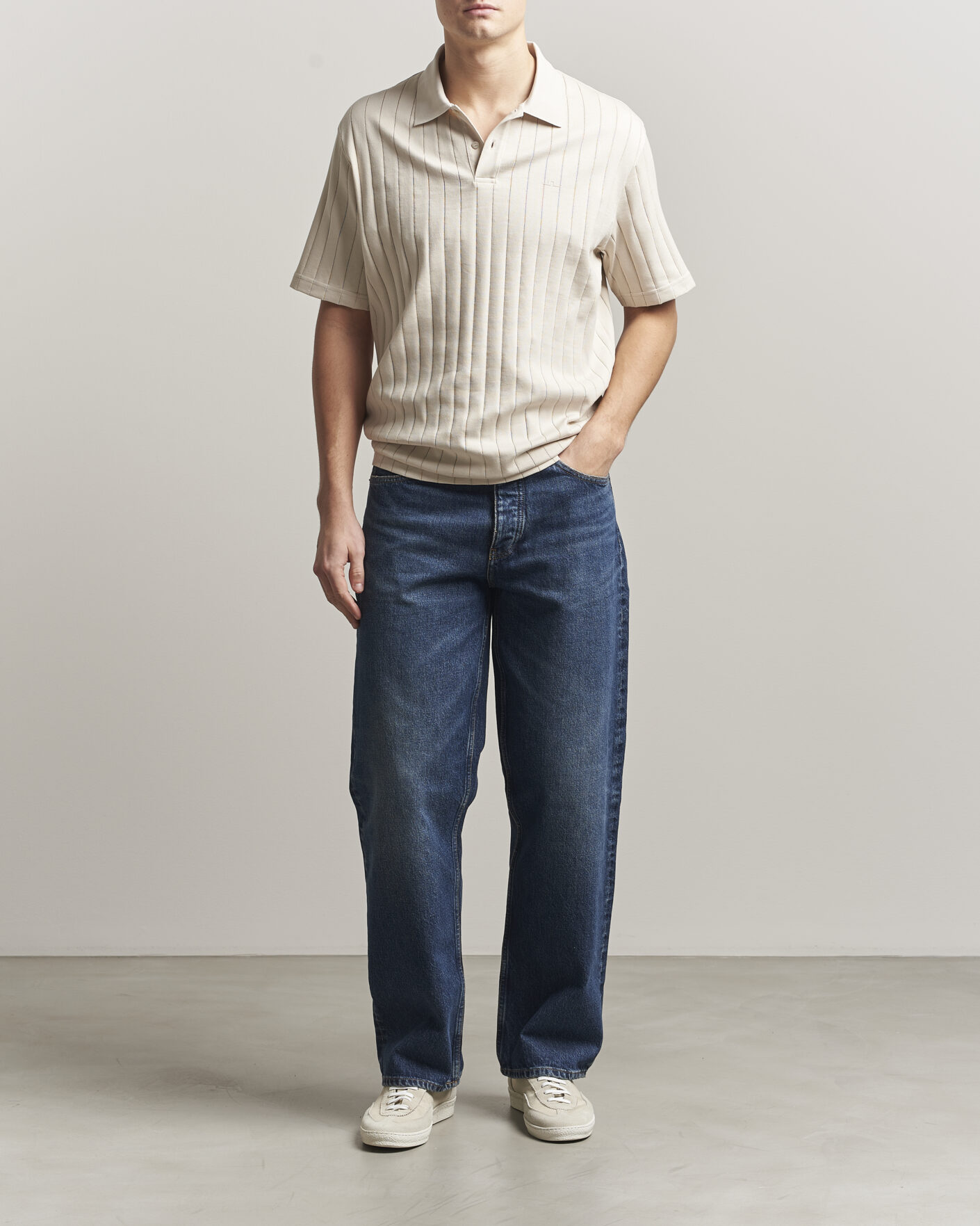 Herre | Pikéer | J.Lindeberg | Simon Striped Polo Moonbeam