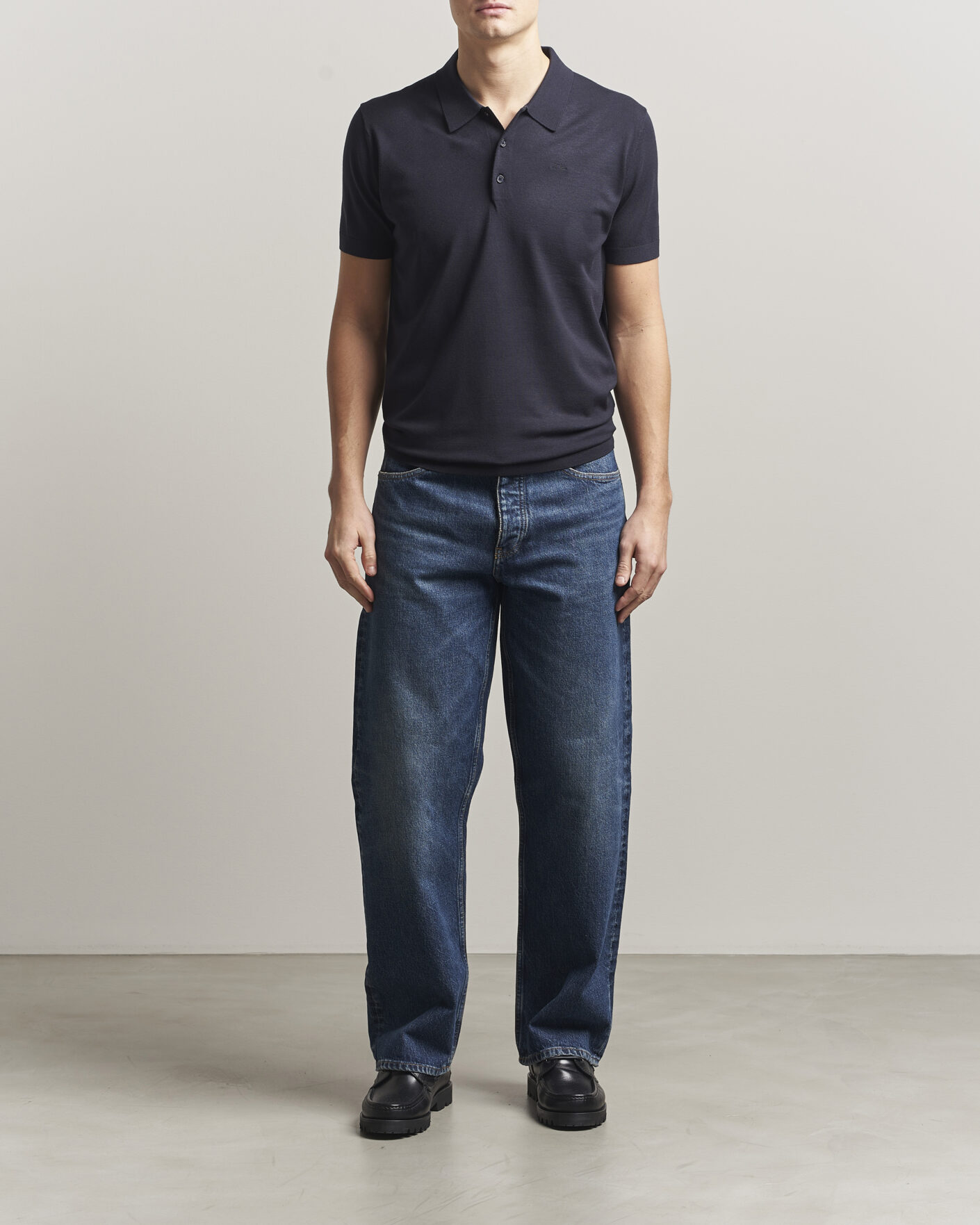 Herre | Pikéer | J.Lindeberg | Ridge Knitted Polo JL Navy