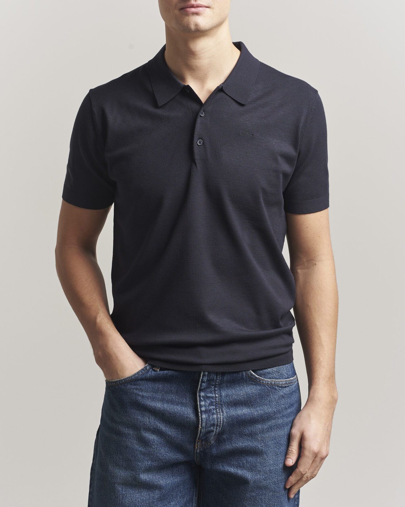 Herre | Pikéer | J.Lindeberg | Ridge Knitted Polo JL Navy
