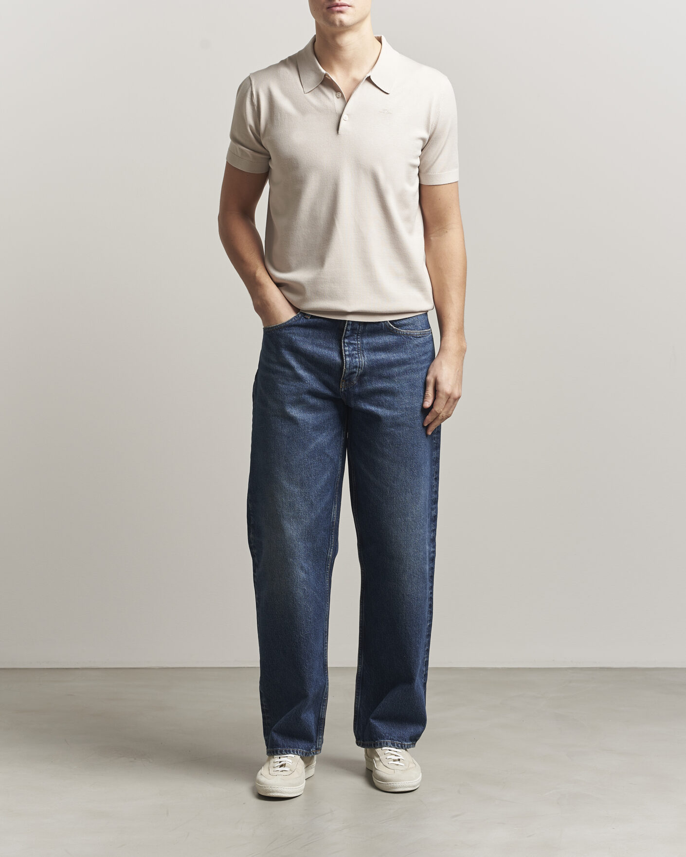 Herre | Pikéer | J.Lindeberg | Ridge Knitted Polo Moonbeam