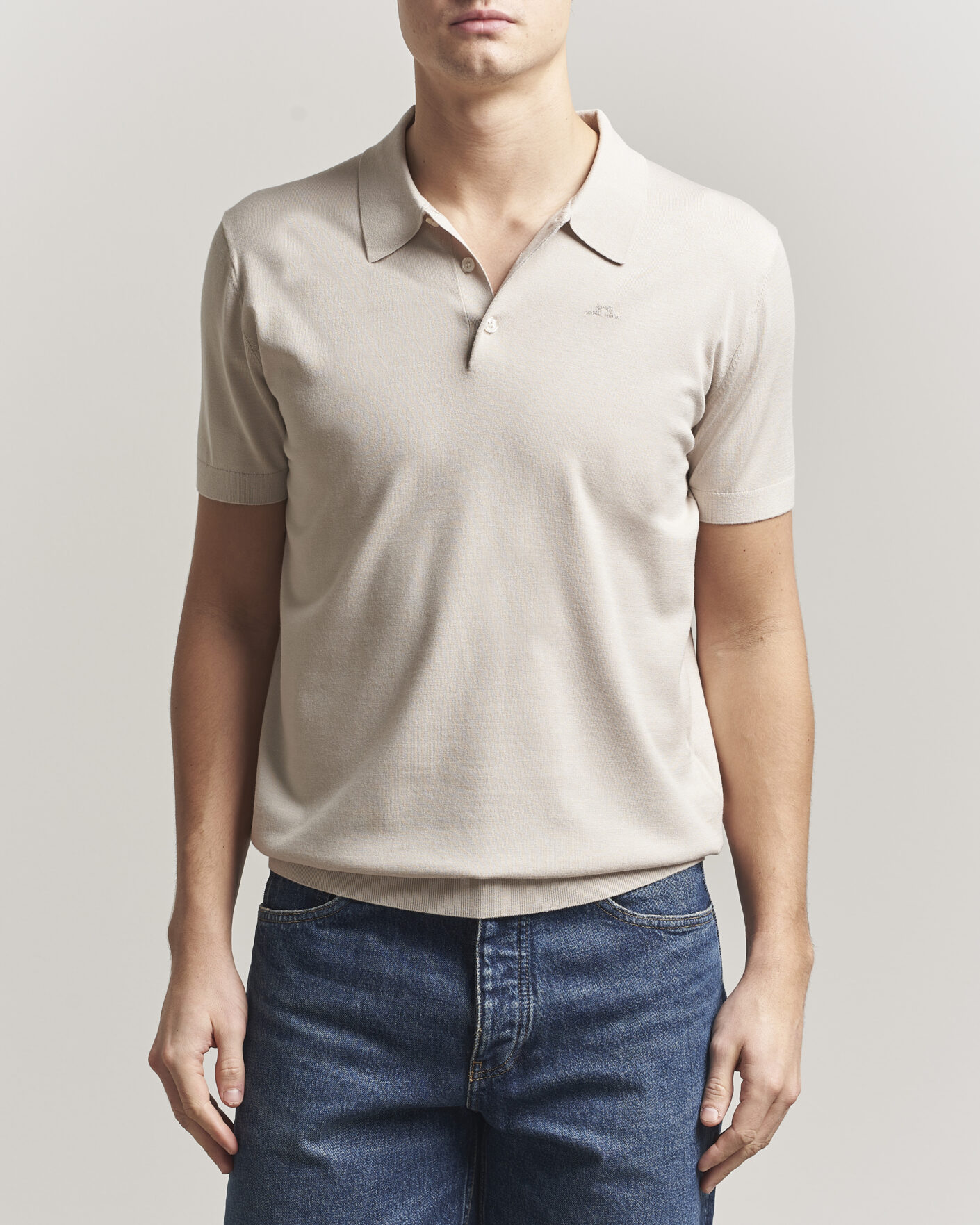 Herre | Pikéer | J.Lindeberg | Ridge Knitted Polo Moonbeam
