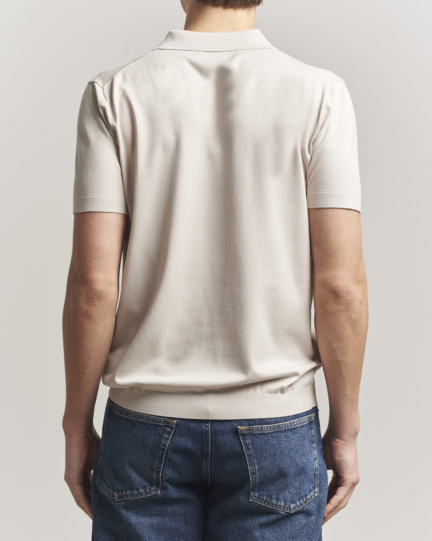 Herre | Pikéer | J.Lindeberg | Ridge Knitted Polo Moonbeam