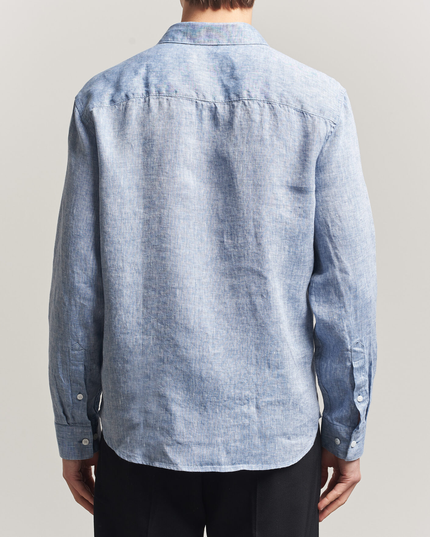 Herre | Skjorter | J.Lindeberg | Marlon Linen Melange Shirt Federal Blue