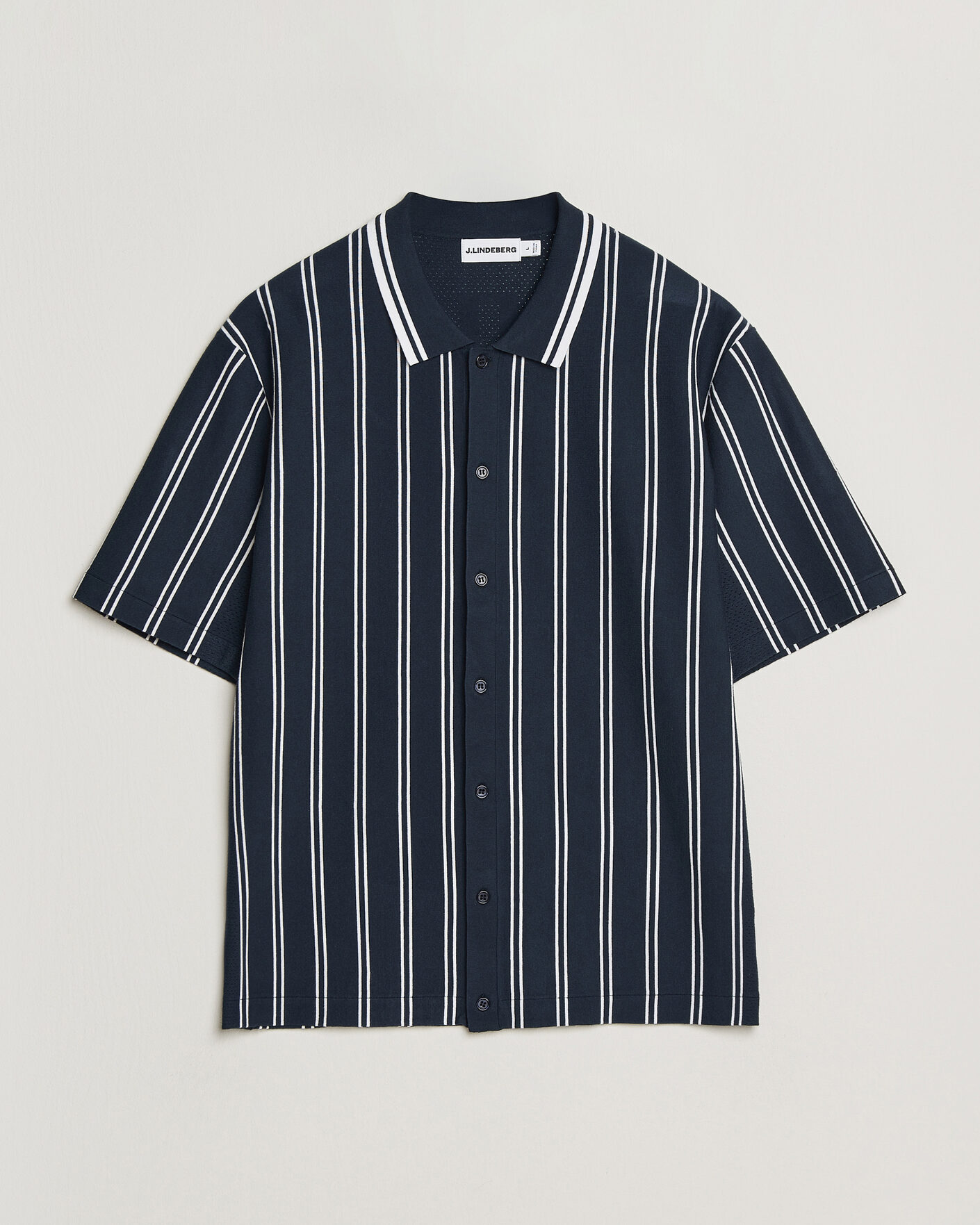Herre | Skjorter | J.Lindeberg | Rue Knit Short Sleeve Shirt JL Navy
