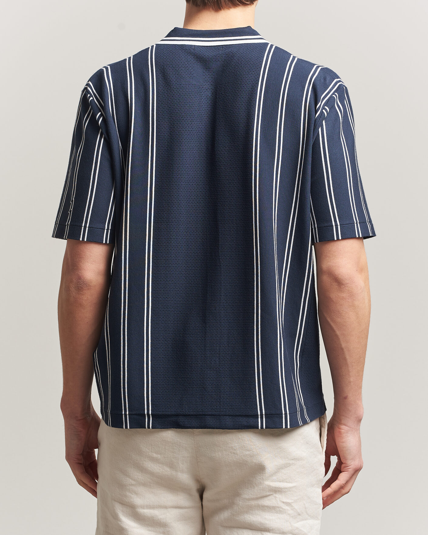 Herre | Skjorter | J.Lindeberg | Rue Knit Short Sleeve Shirt JL Navy
