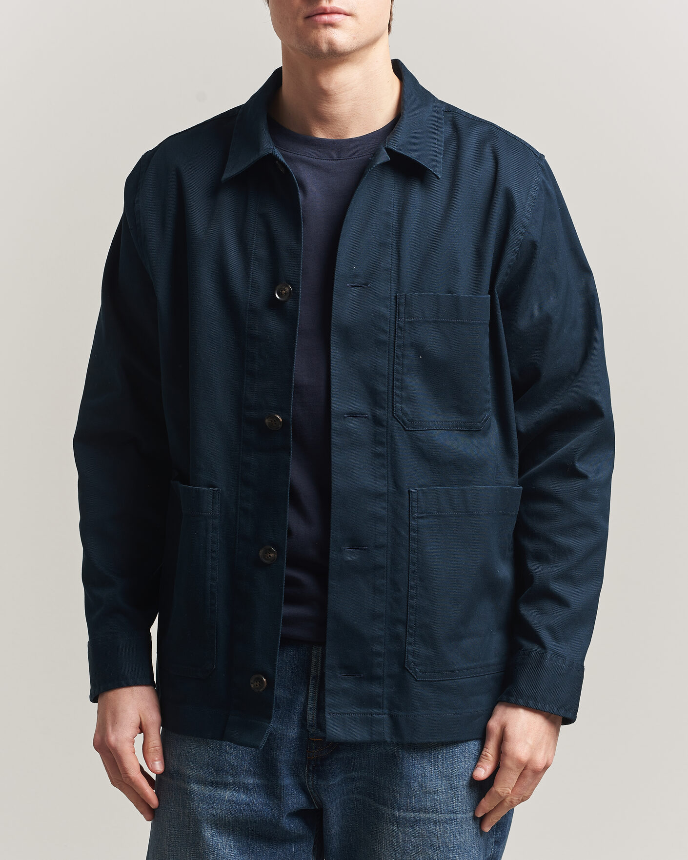 Herre | Skjorter | J.Lindeberg | Easton Cotton Overshirt JL Navy