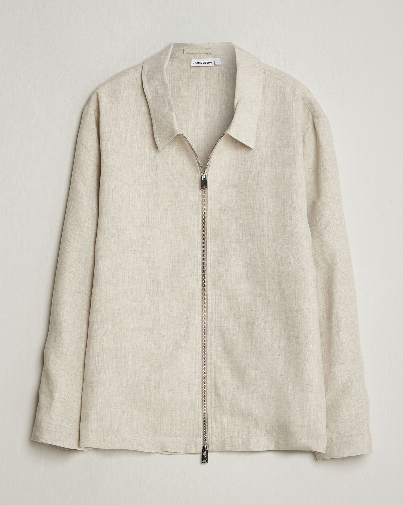 Herre | Skjorter | J.Lindeberg | Julius Drape Linen Overshirt Moonbeam