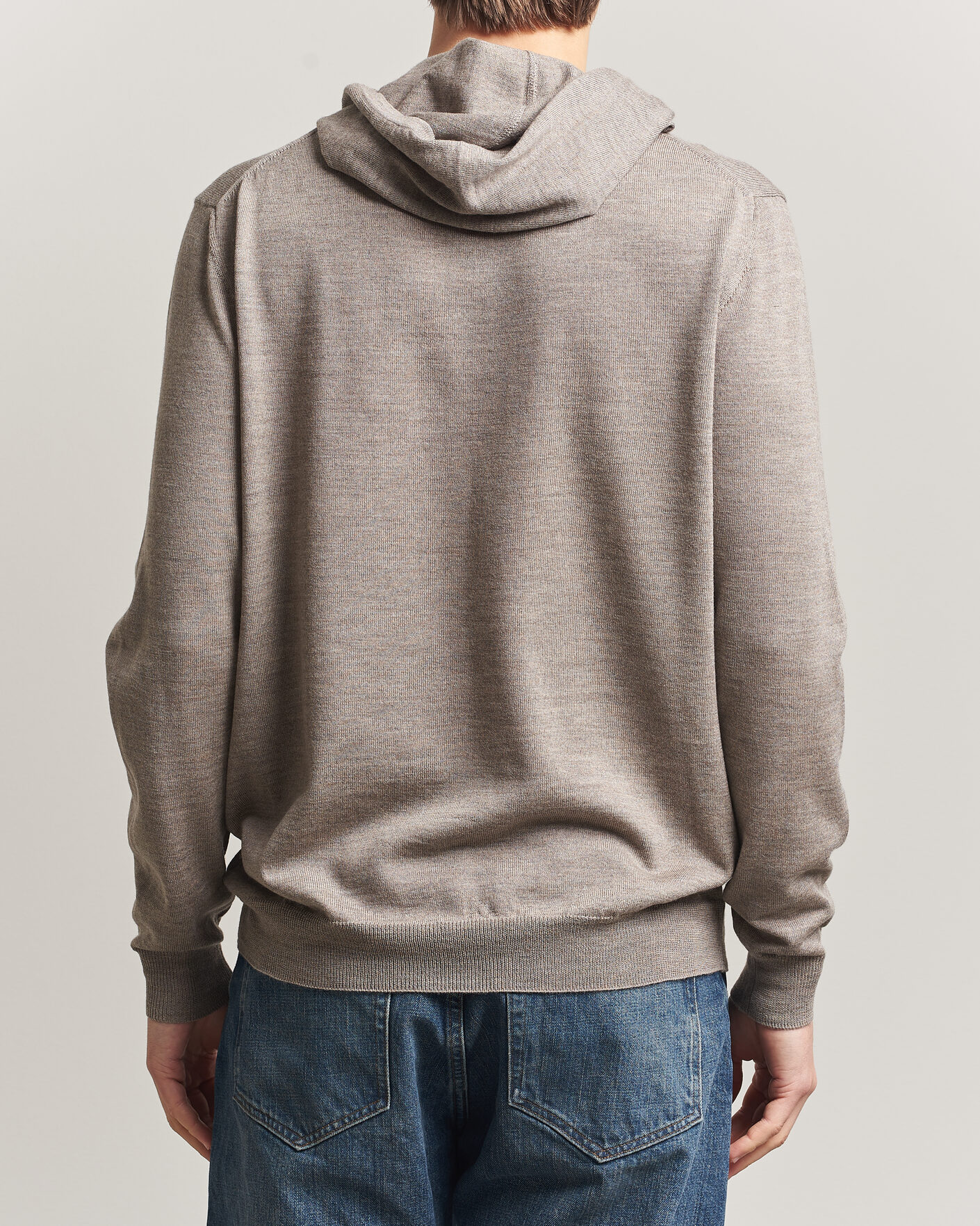 Herre | Gensere | J.Lindeberg | Karl Merino Hoodie Brindle Melange
