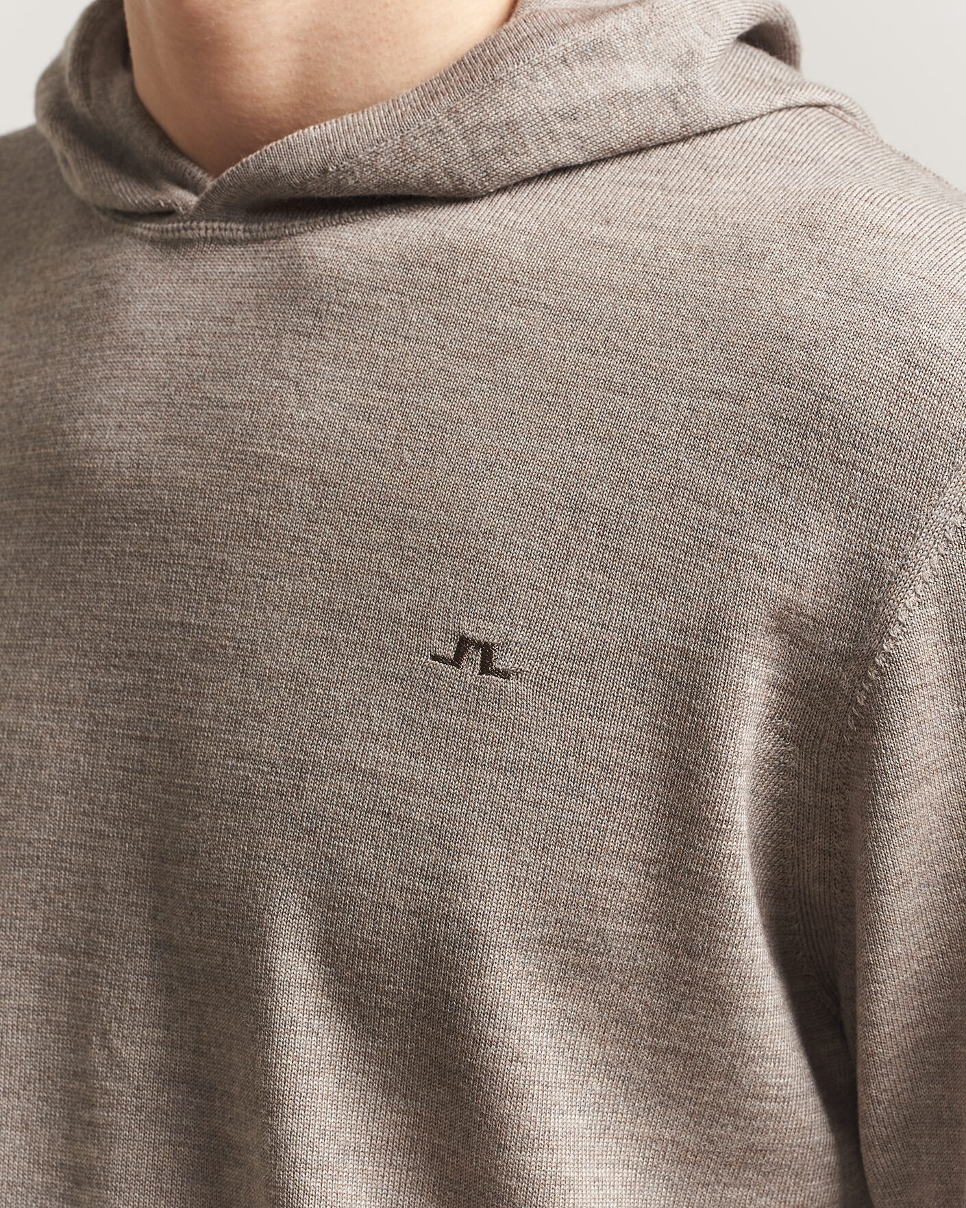 Herre | Gensere | J.Lindeberg | Karl Merino Hoodie Brindle Melange