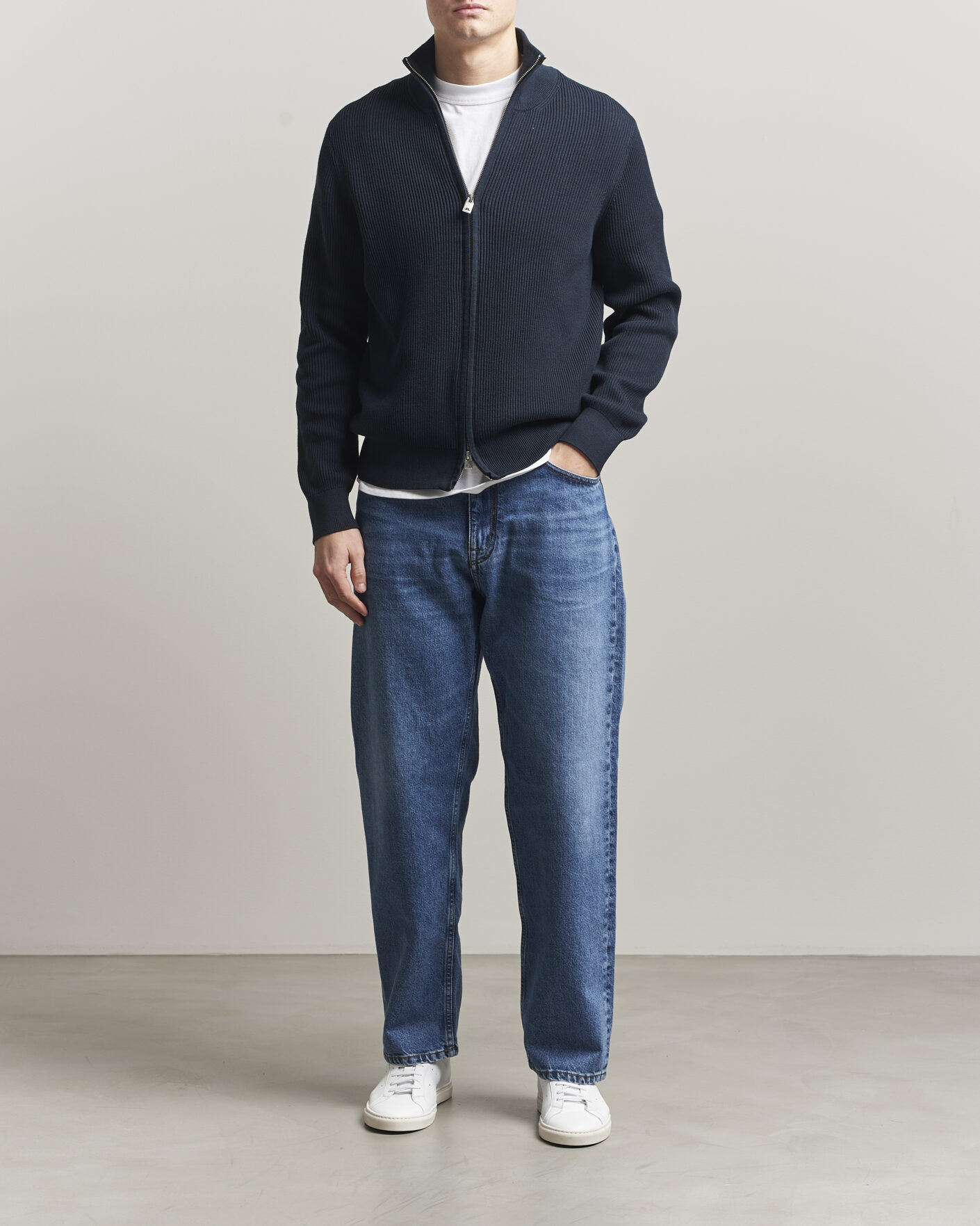 Herre | Gensere | J.Lindeberg | Alexis Full Zip Cardigan JL Navy