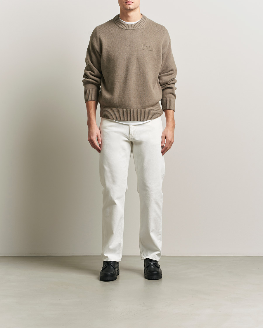 Herre | Gensere | J.Lindeberg | Eddy Cotton Wool Crew Neck Brindle