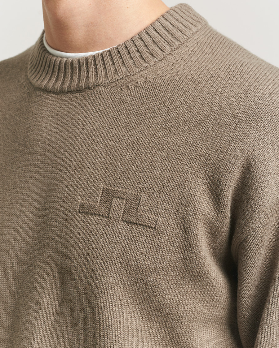 Herre | Gensere | J.Lindeberg | Eddy Cotton Wool Crew Neck Brindle