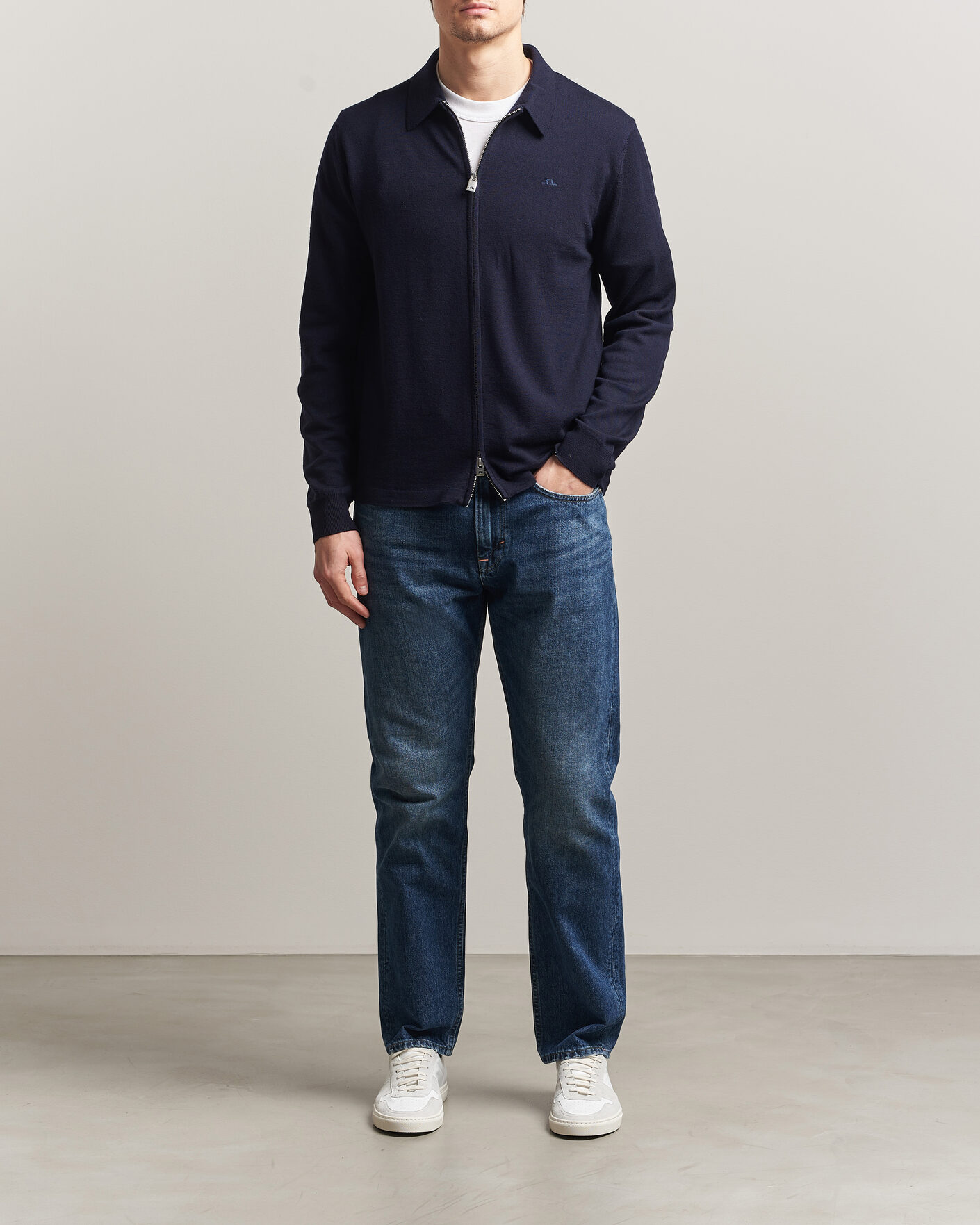 Herre | Gensere | J.Lindeberg | Kaleb Merino Cardigan JL Navy