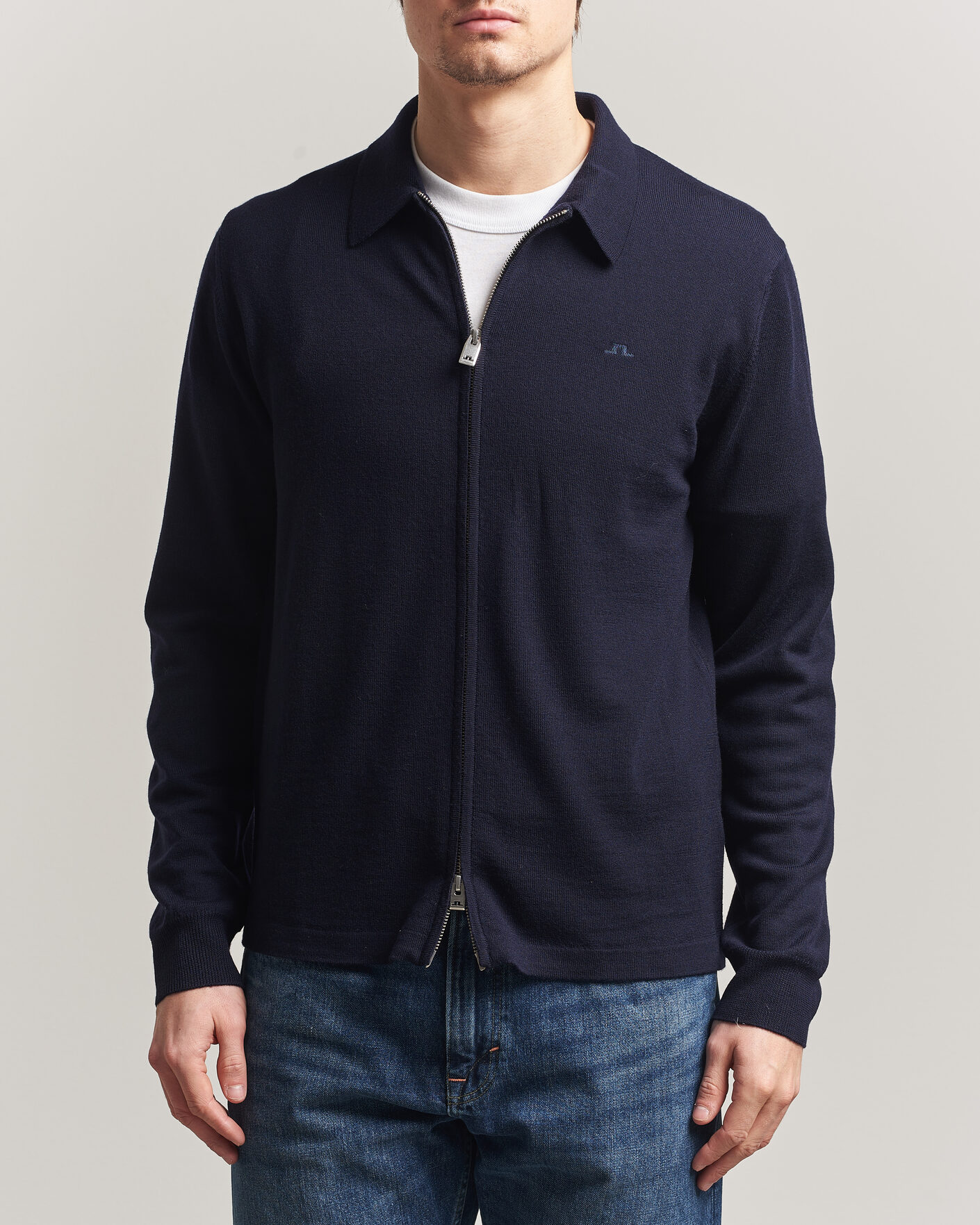 Herre | Gensere | J.Lindeberg | Kaleb Merino Cardigan JL Navy