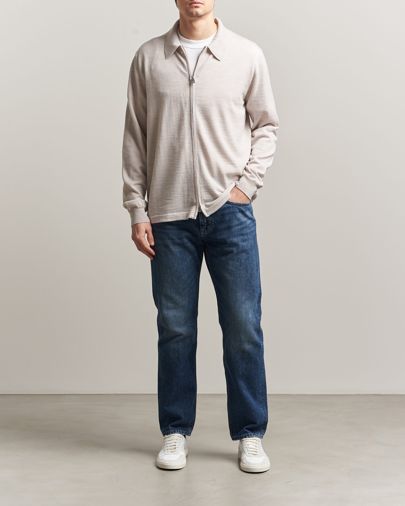 Herre | Gensere | J.Lindeberg | Kaleb Merino Cardigan Moonbeam Melange