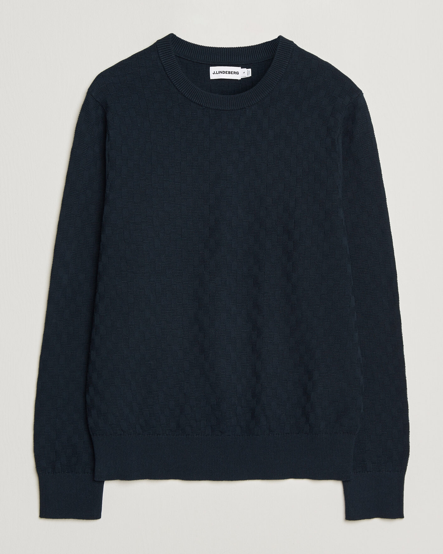 Herre | Gensere | J.Lindeberg | Arthur Knit Cotton Sweater JL Navy
