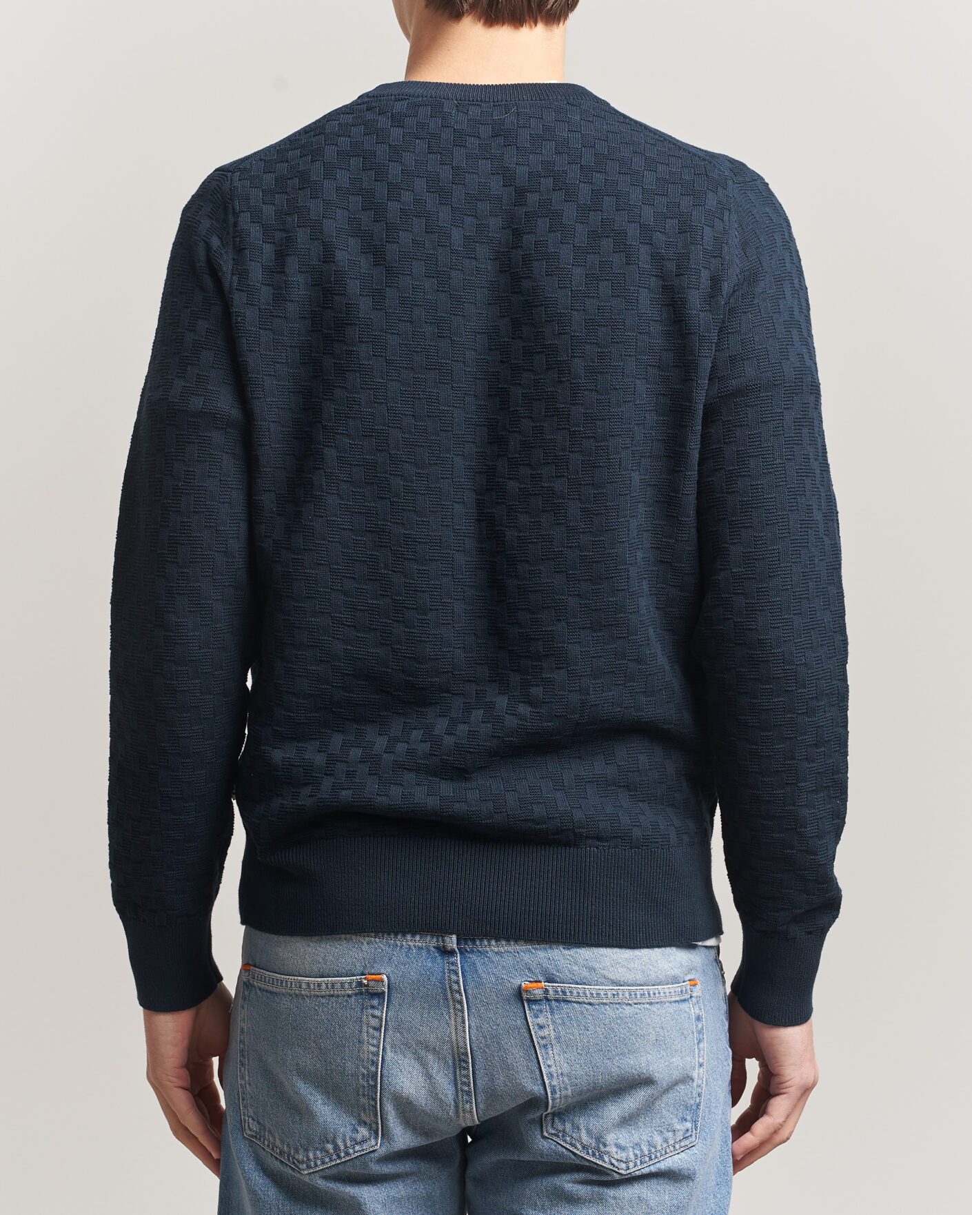 Herre | Gensere | J.Lindeberg | Arthur Knit Cotton Sweater JL Navy