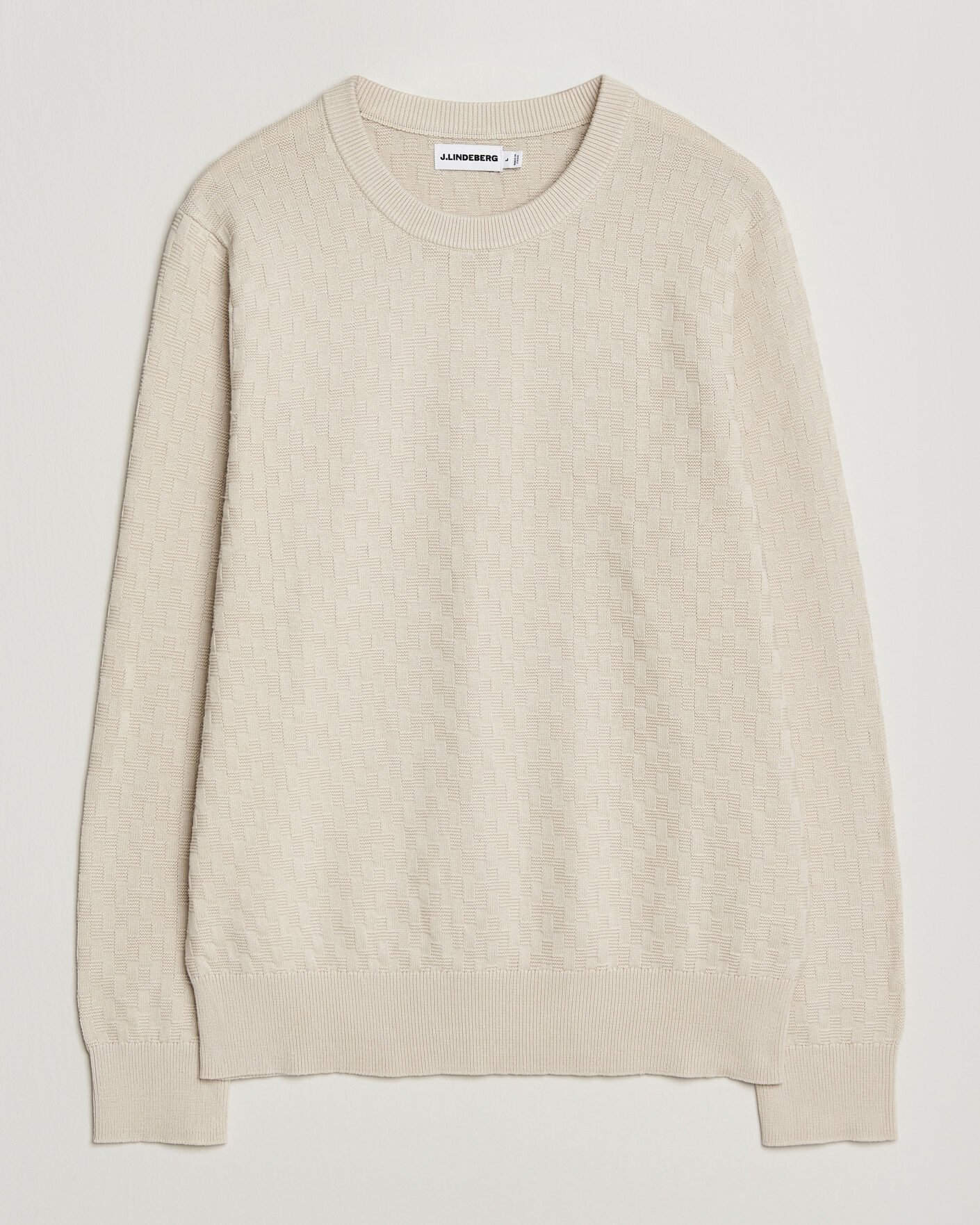 Herre | Gensere | J.Lindeberg | Arthur Knit Cotton Sweater Moonbeam