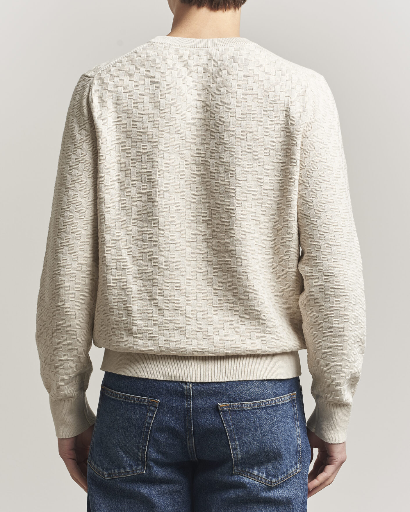 Herre | Gensere | J.Lindeberg | Arthur Knit Cotton Sweater Moonbeam