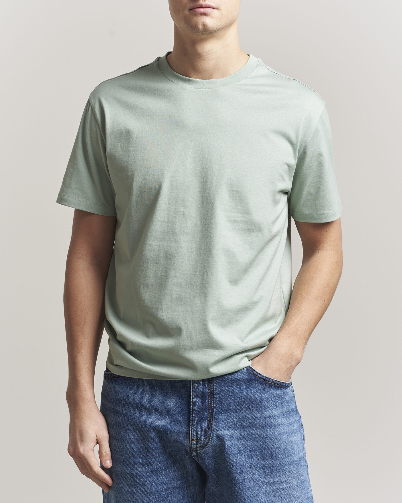 Herre | T-Shirts | J.Lindeberg | Sid Basic T-Shirt Jadeite