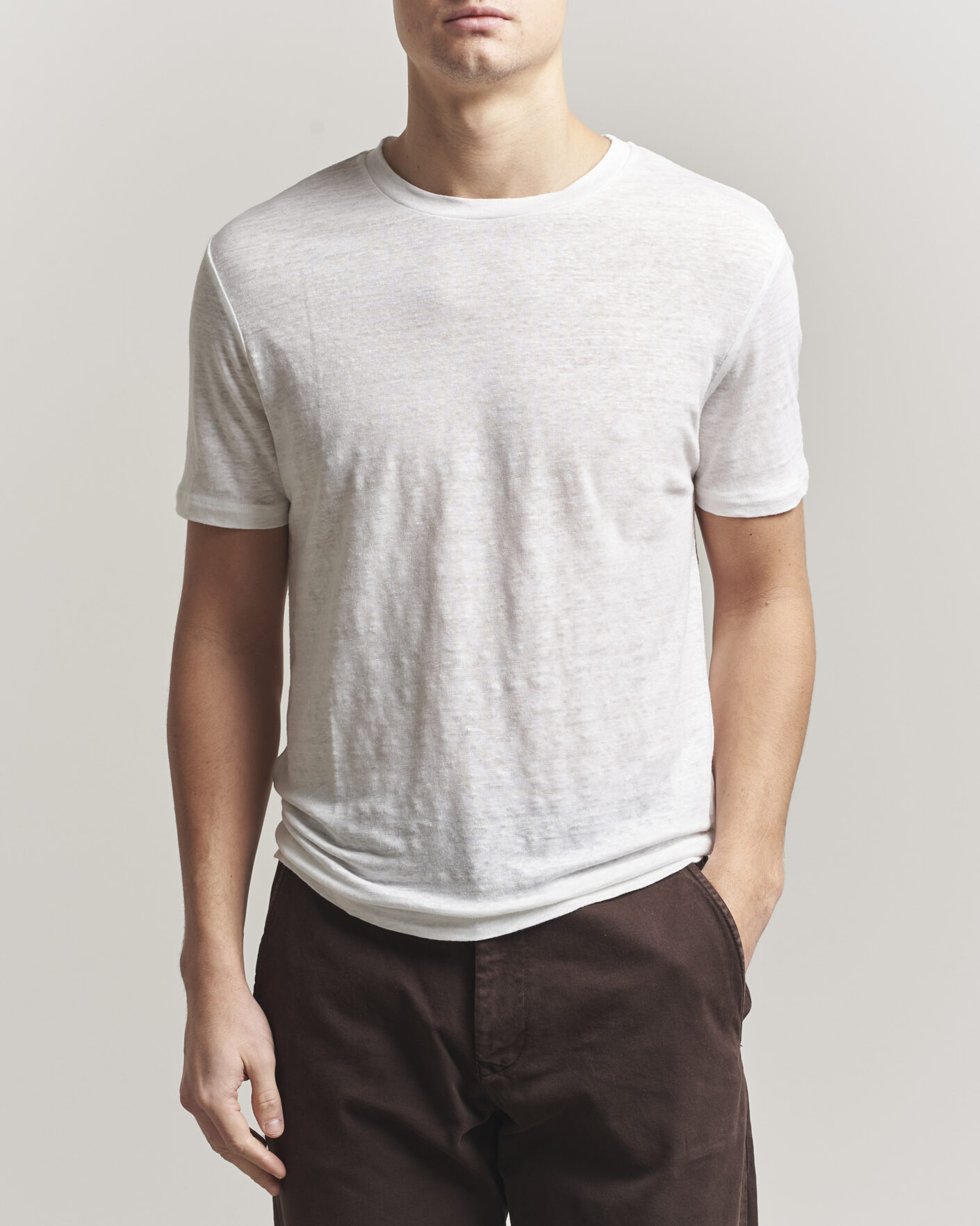 Herre | T-Shirts | J.Lindeberg | Coma Linen T-Shirt White