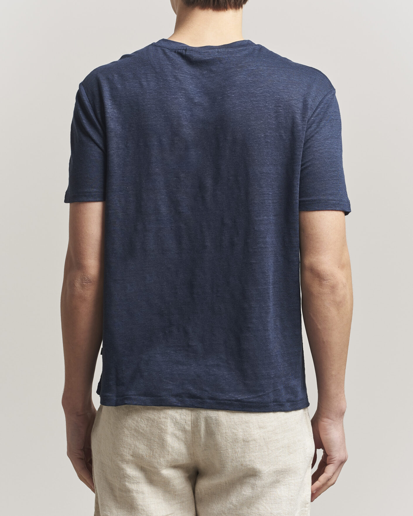 Herre | T-Shirts | J.Lindeberg | Coma Linen T-Shirt JL Navy