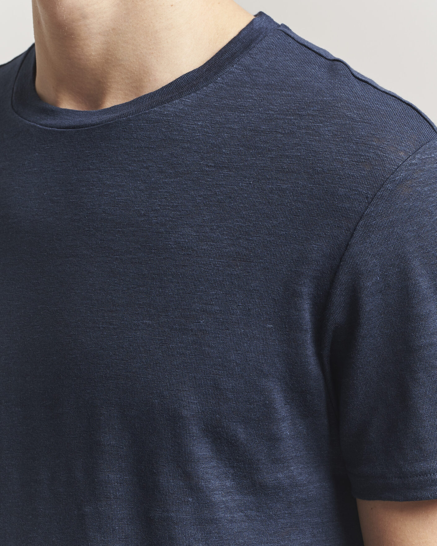 Herre | T-Shirts | J.Lindeberg | Coma Linen T-Shirt JL Navy