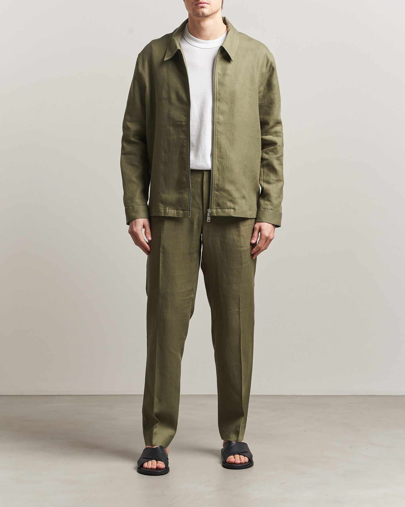 Herre | Bukser | J.Lindeberg | Soren Drape Linen Pants Kalamata