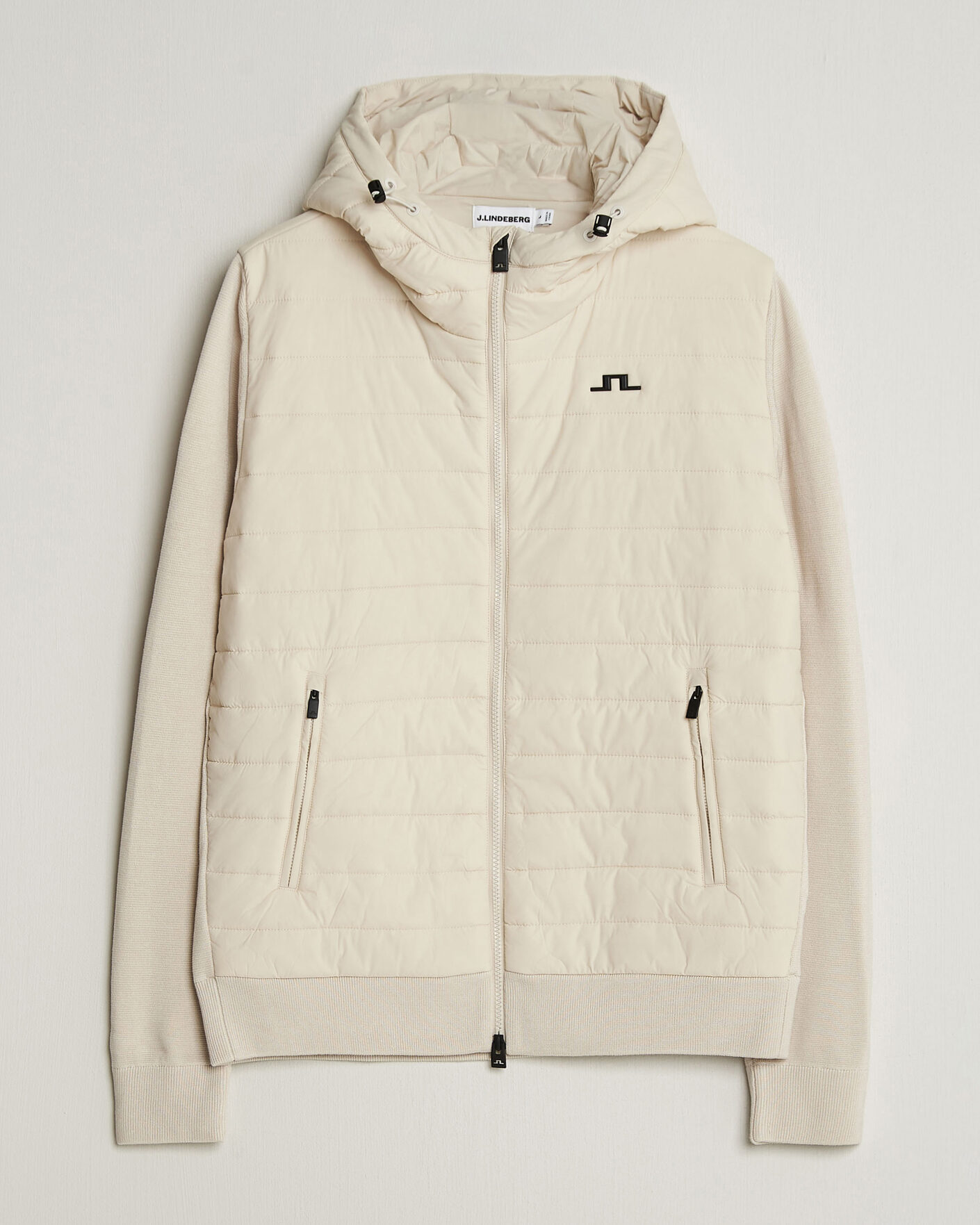 Herre | Jakker | J.Lindeberg | Ebbe Hybrid Knit Hoodie Moonbeam