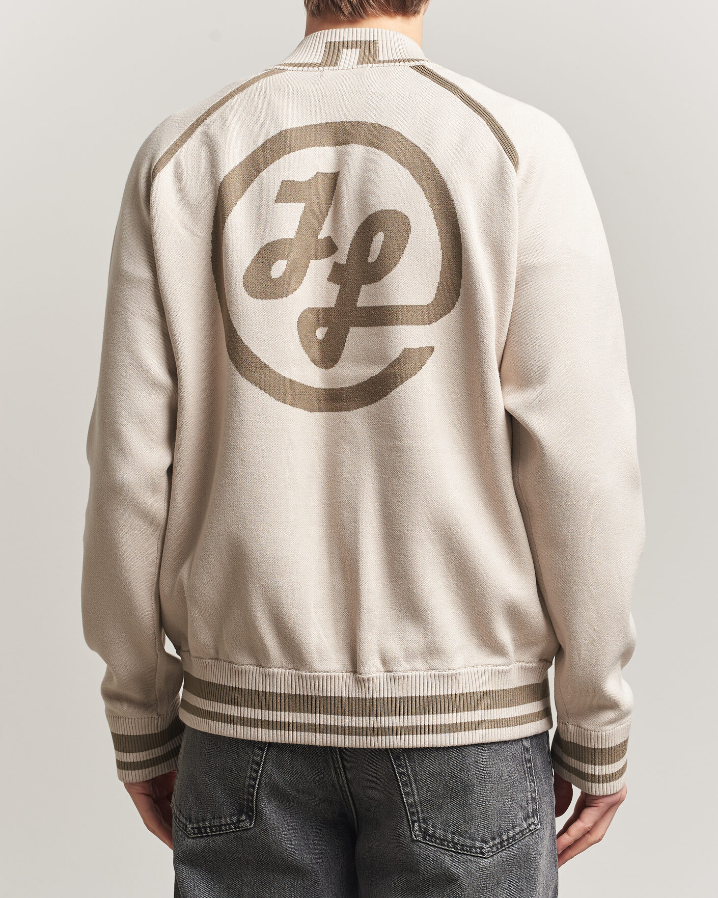 Herre | Jakker | J.Lindeberg | Stanley Jacquard Knit Bomber Moonbeam