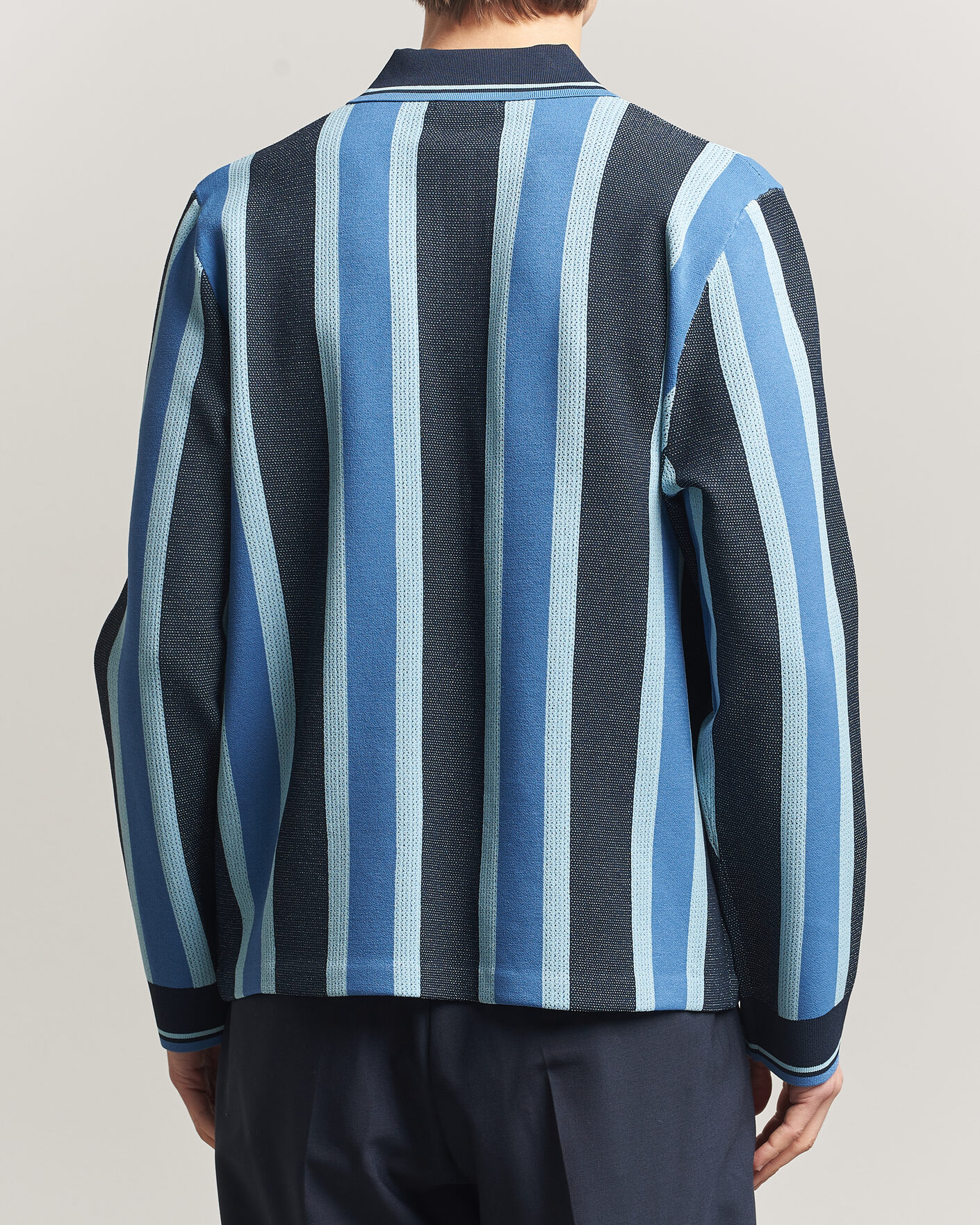 Herre | Pikéer | J.Lindeberg | Silas Stripe Polo Knit JL Navy
