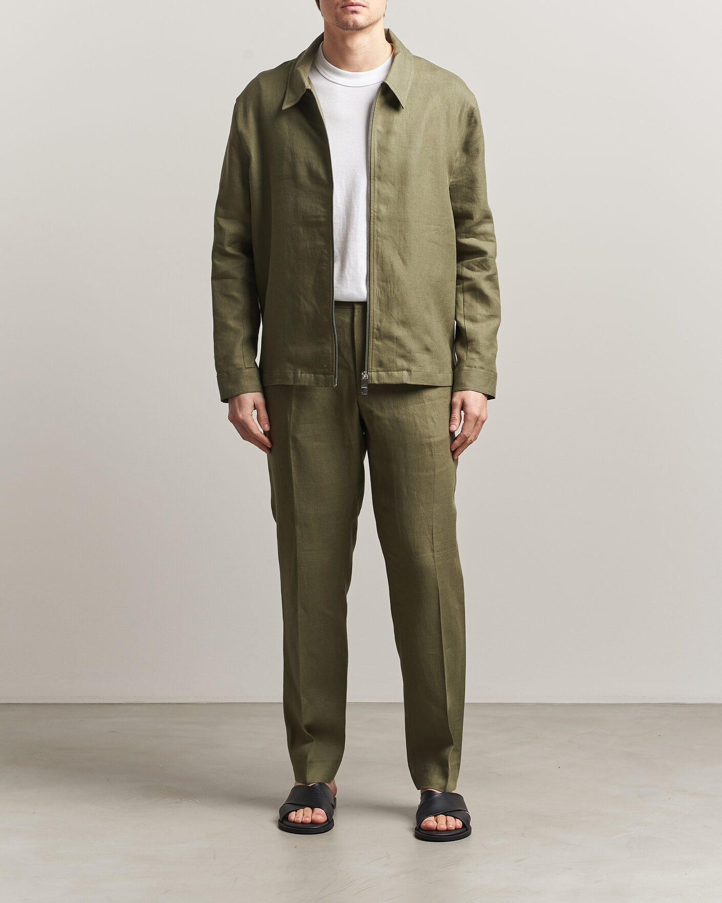 Herre | Skjorter | J.Lindeberg | Julius Drape Linen Overshirt Kalamata