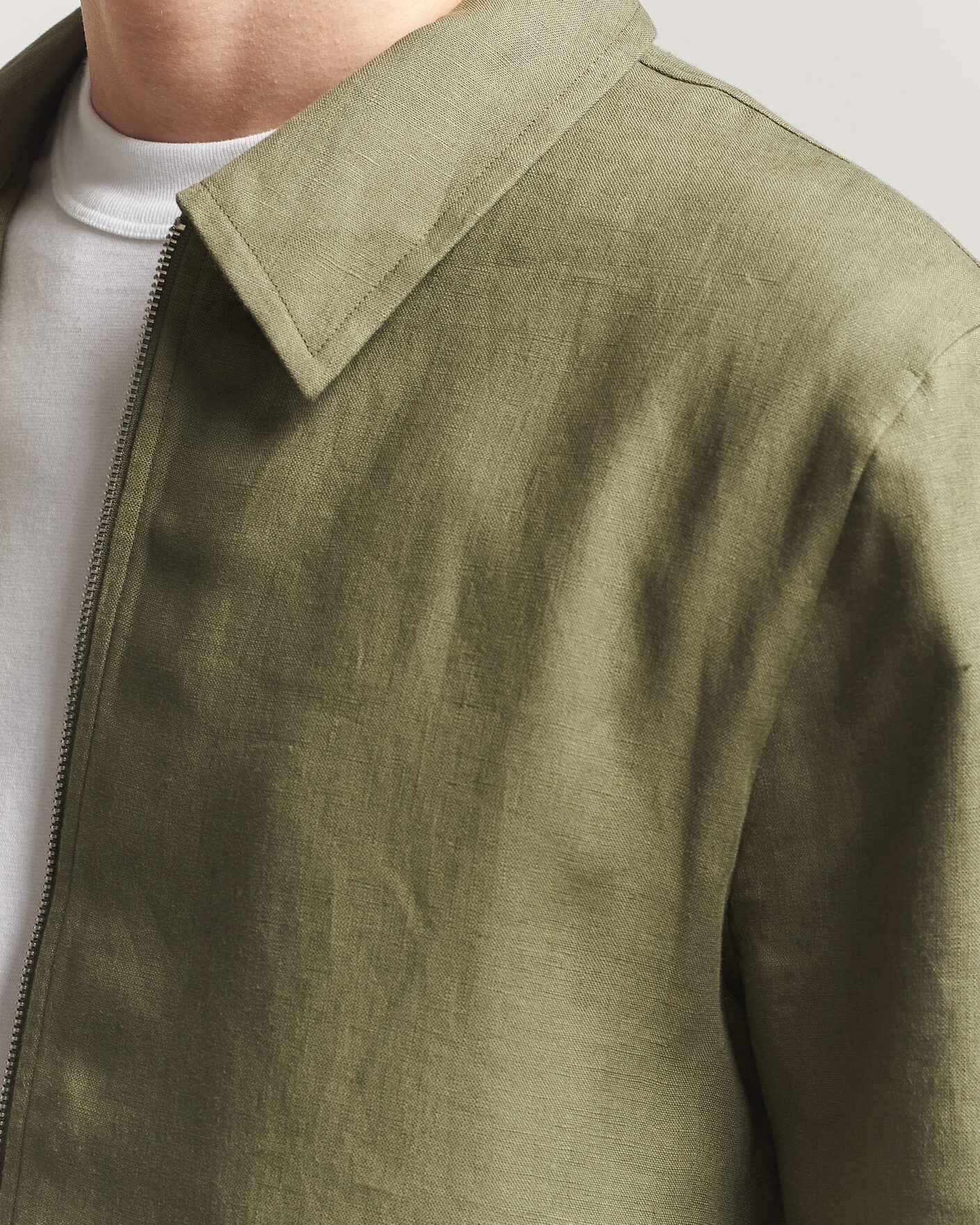 Herre | Skjorter | J.Lindeberg | Julius Drape Linen Overshirt Kalamata