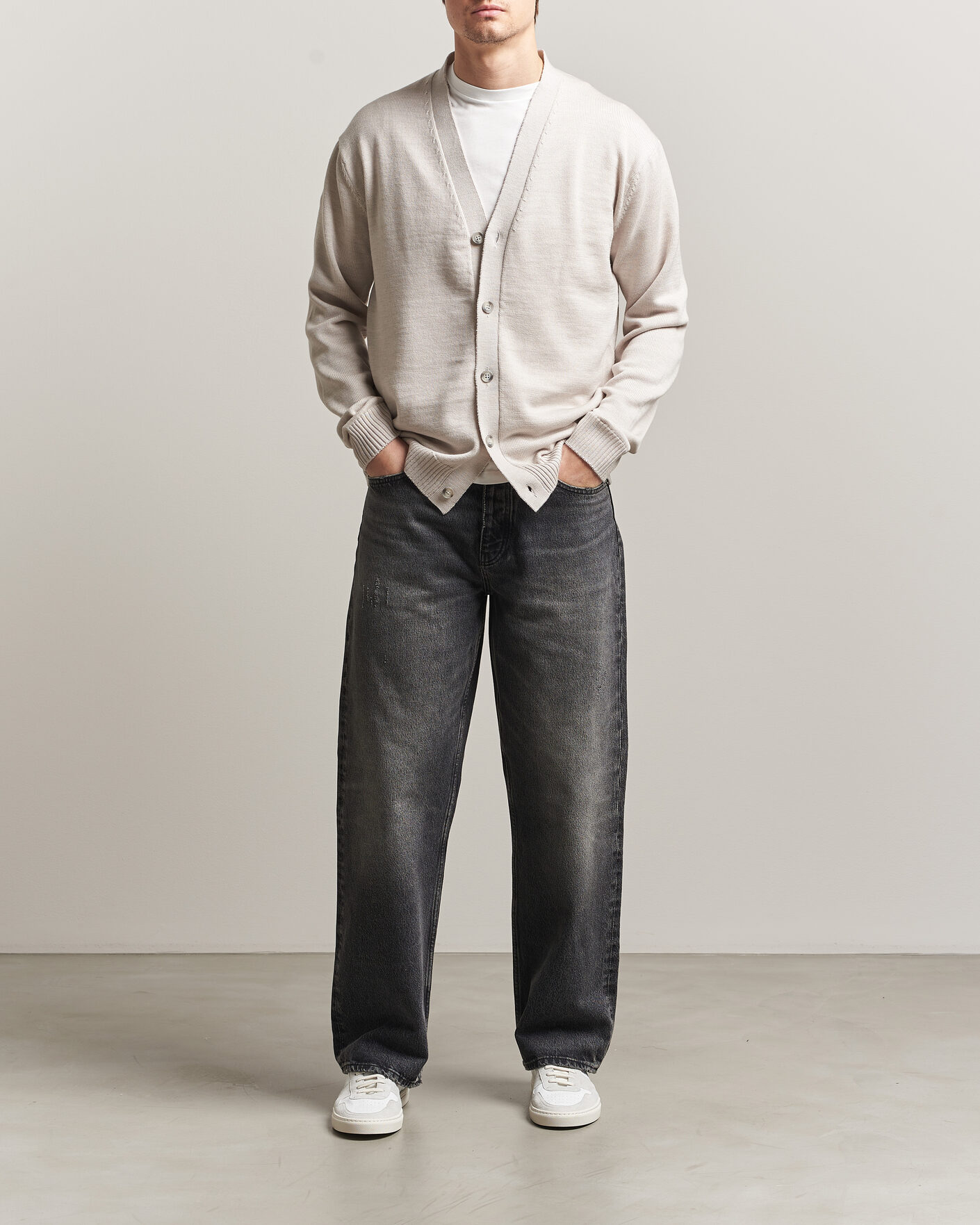 Herre | Gensere | J.Lindeberg | Jared Merino Cardigan Moonbeam Melange