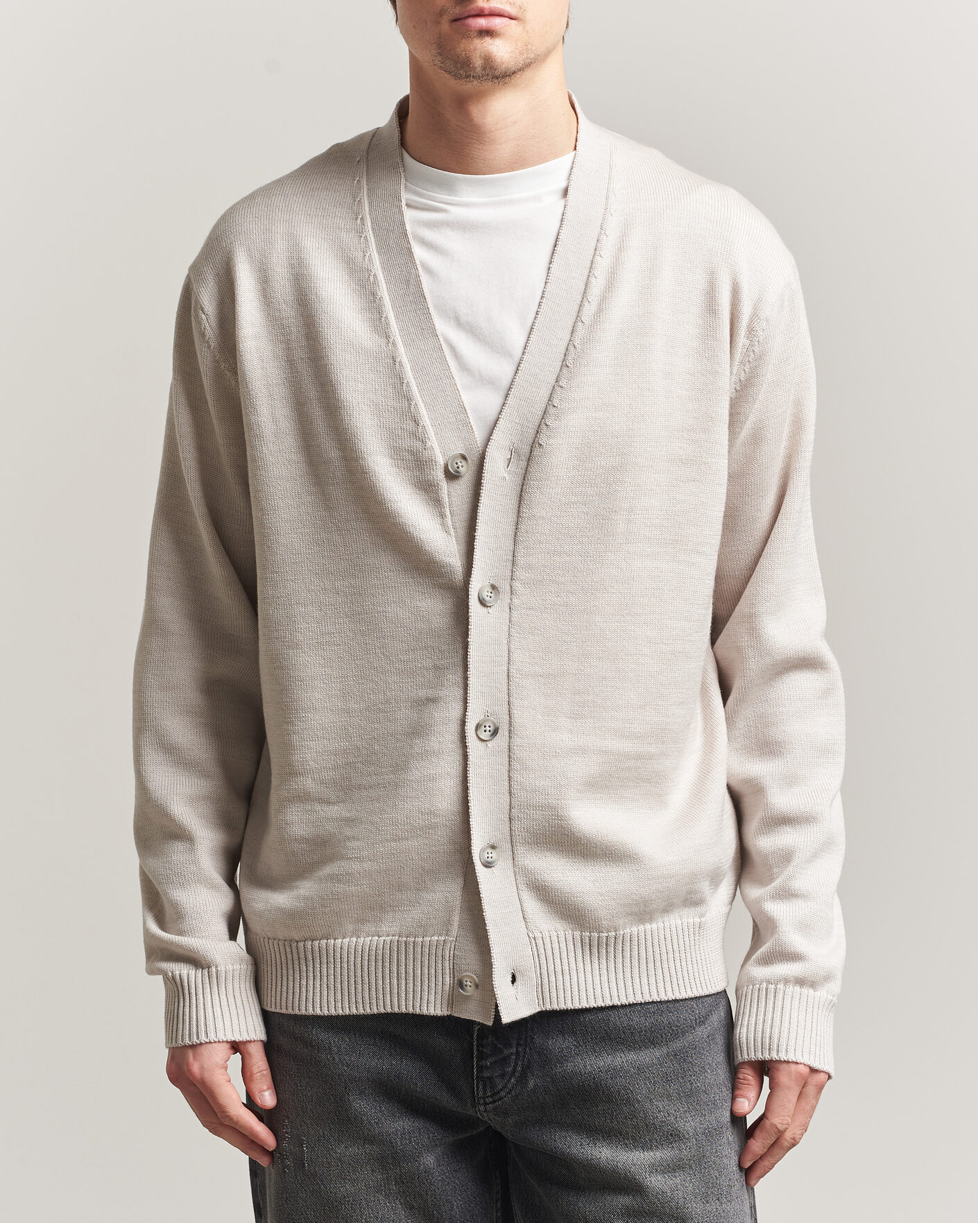 Herre | Gensere | J.Lindeberg | Jared Merino Cardigan Moonbeam Melange